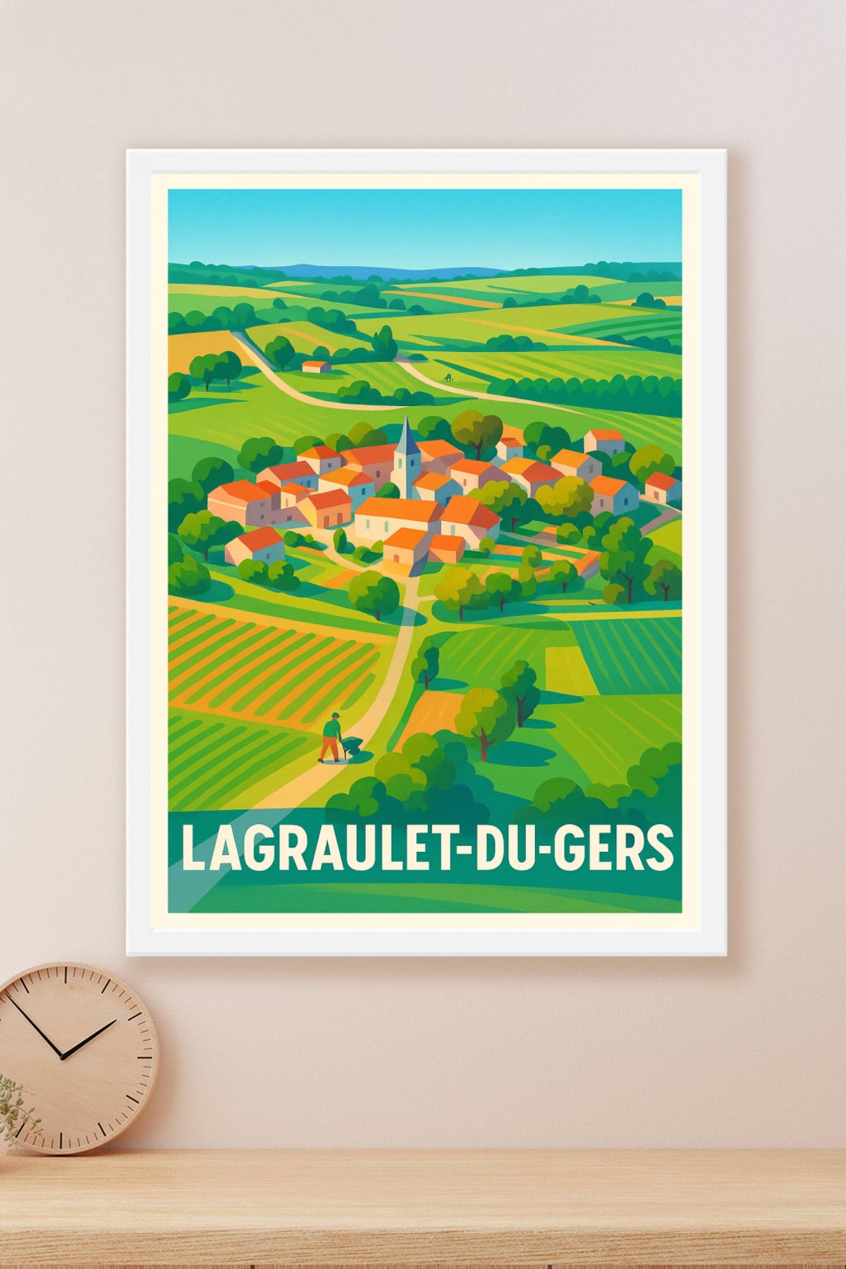 Affiche Lagraulet-du-Gers — Charme bucolique au cœur de la campagne · poster d'art de Lagraulet-du-Gers