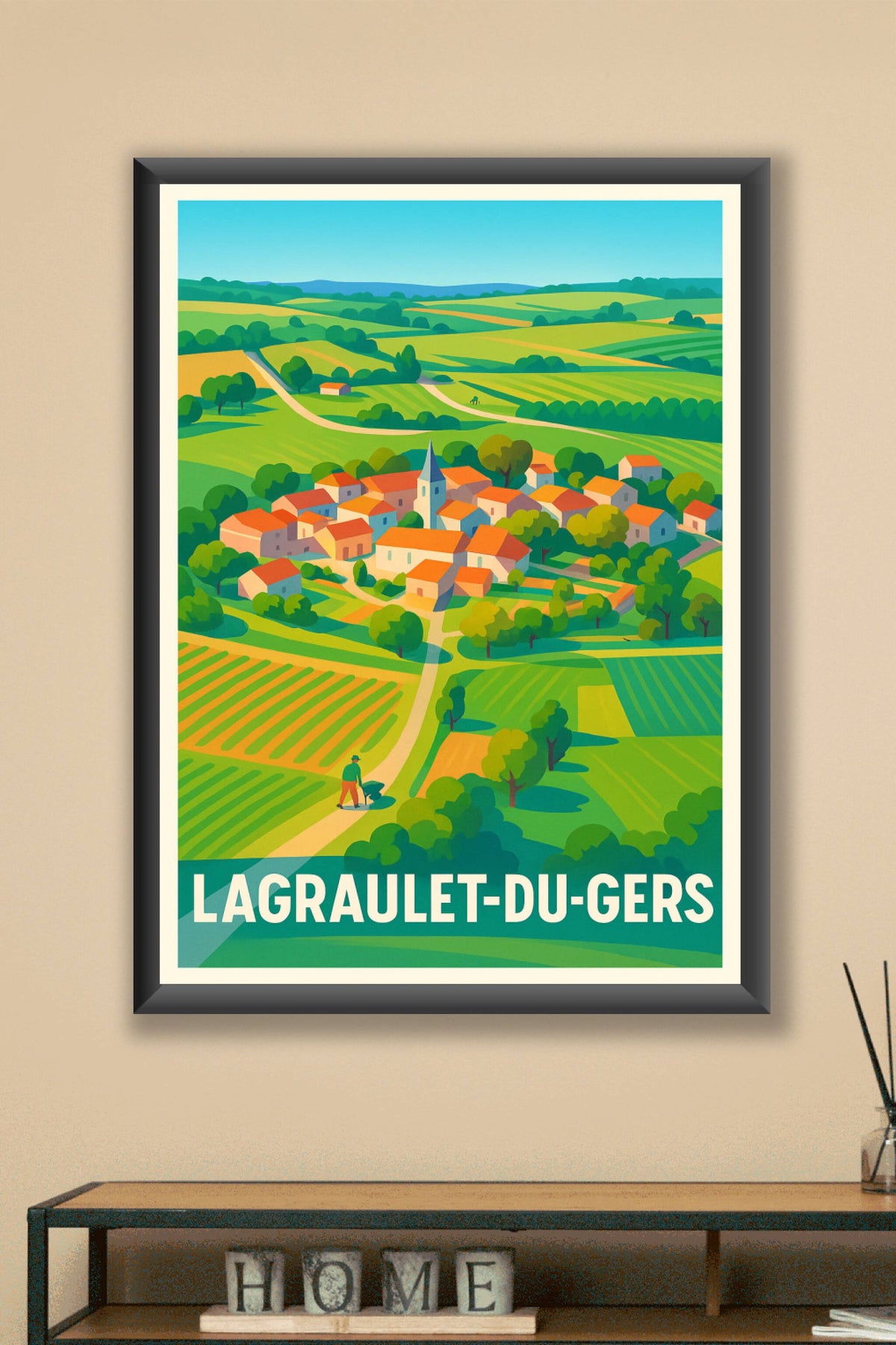 Affiche Lagraulet-du-Gers — Charme bucolique au cœur de la campagne · poster d'art de Lagraulet-du-Gers
