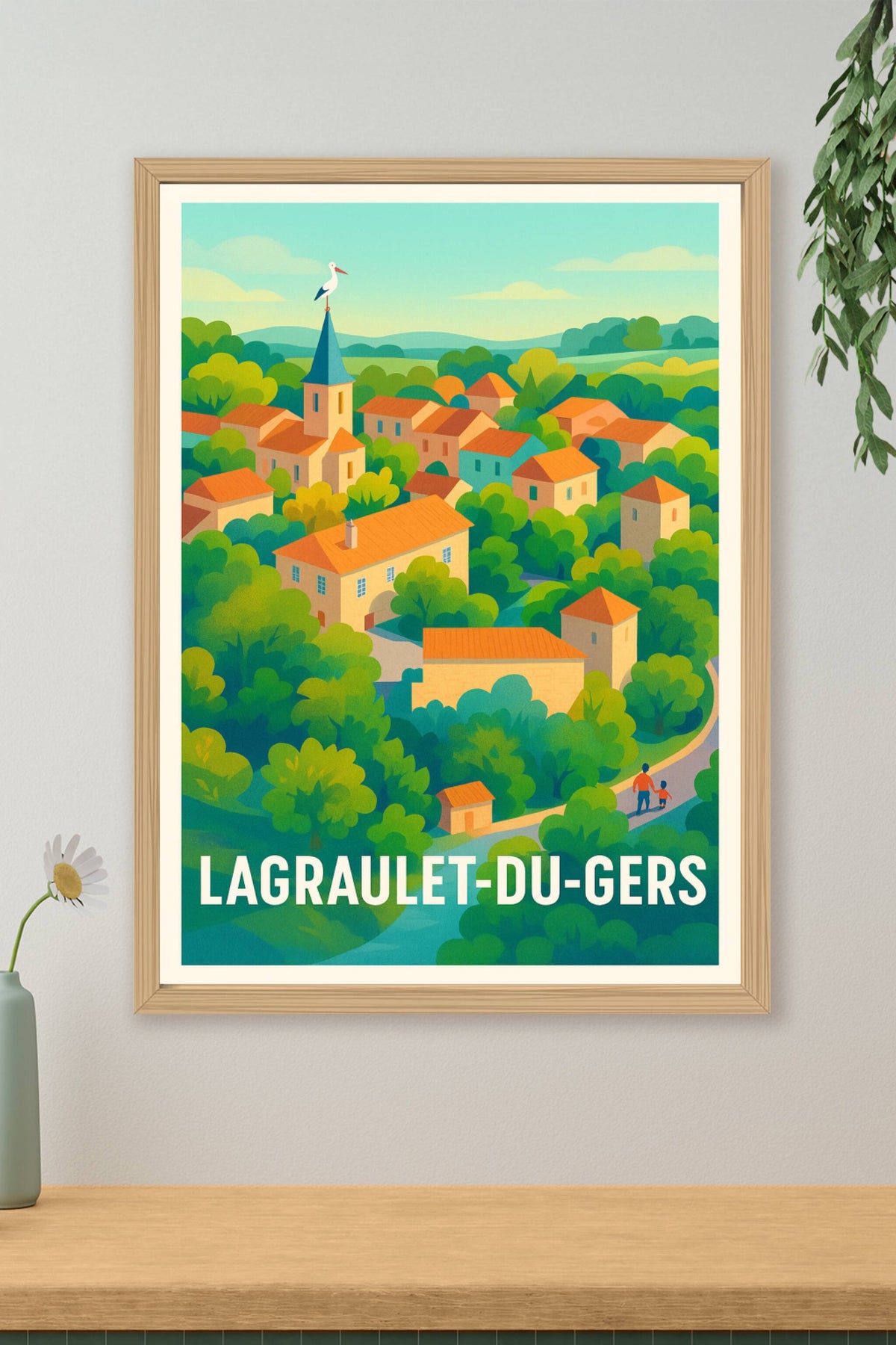 Affiche Lagraulet-du-Gers — Charme bucolique du Sud-Ouest · poster d'art de Lagraulet-du-Gers