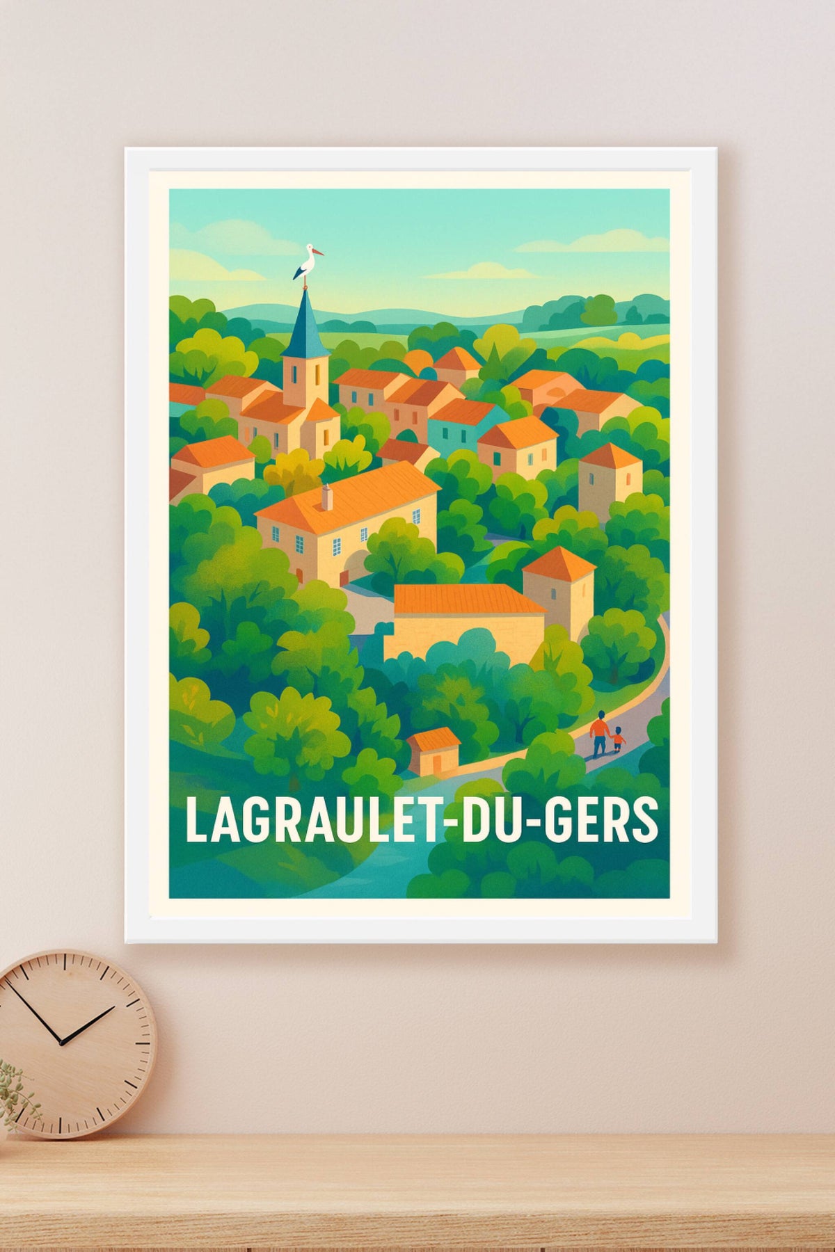 Affiche Lagraulet-du-Gers — Charme bucolique du Sud-Ouest · poster d'art de Lagraulet-du-Gers