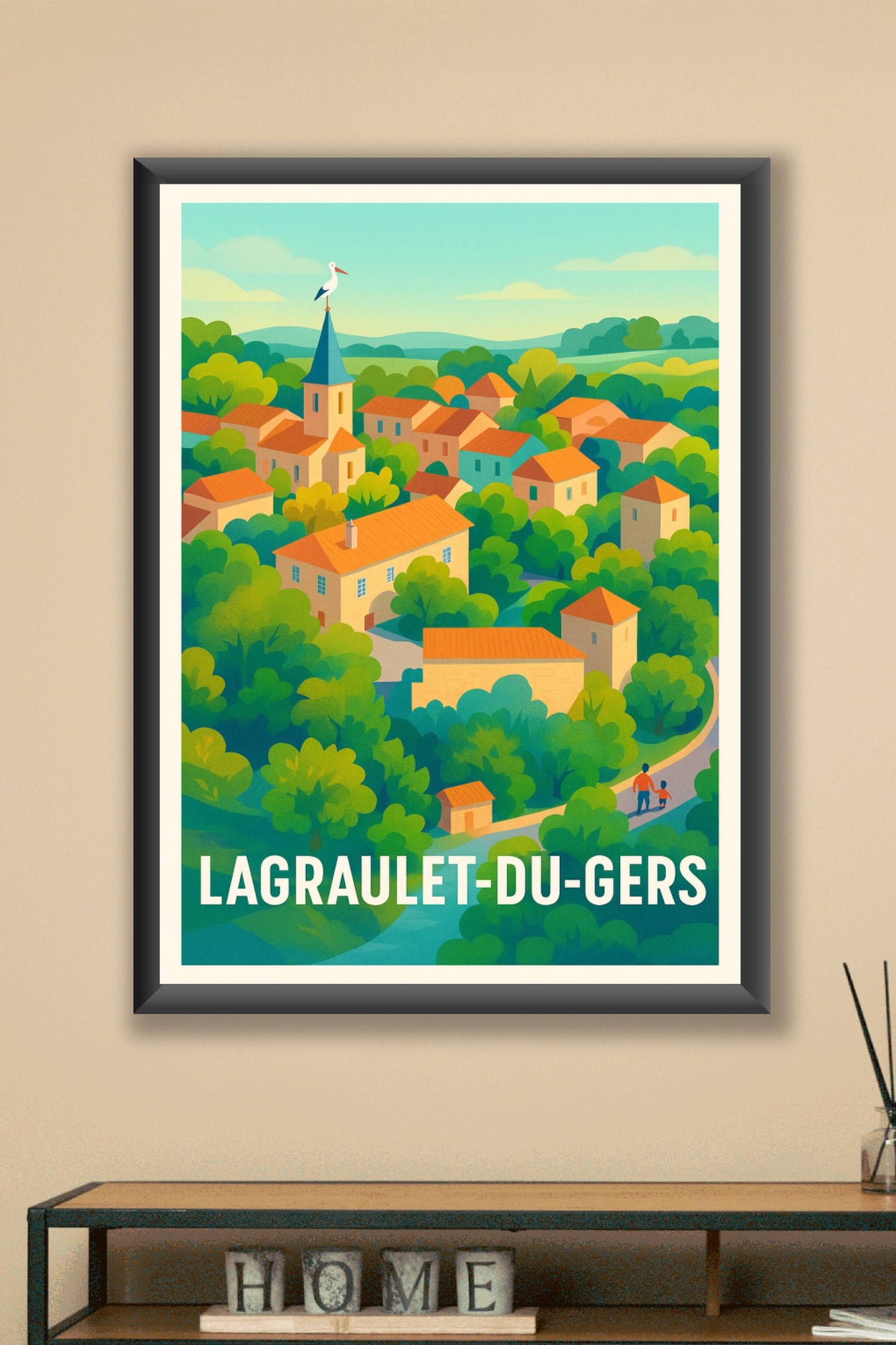 Affiche Lagraulet-du-Gers — Charme bucolique du Sud-Ouest · poster d'art de Lagraulet-du-Gers