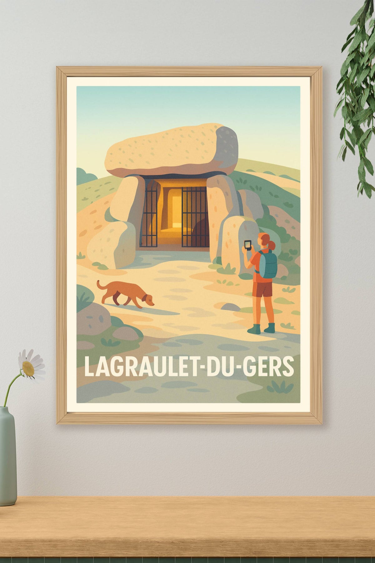 Affiche Lagraulet-du-Gers — Voyage au cœur des mystères préhistoriques · poster d'art de Lagraulet-du-Gers
