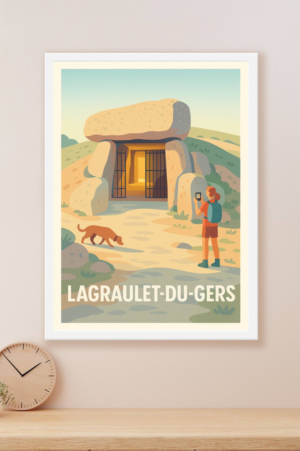 Affiche Lagraulet-du-Gers — Voyage au cœur des mystères préhistoriques · poster d'art de Lagraulet-du-Gers