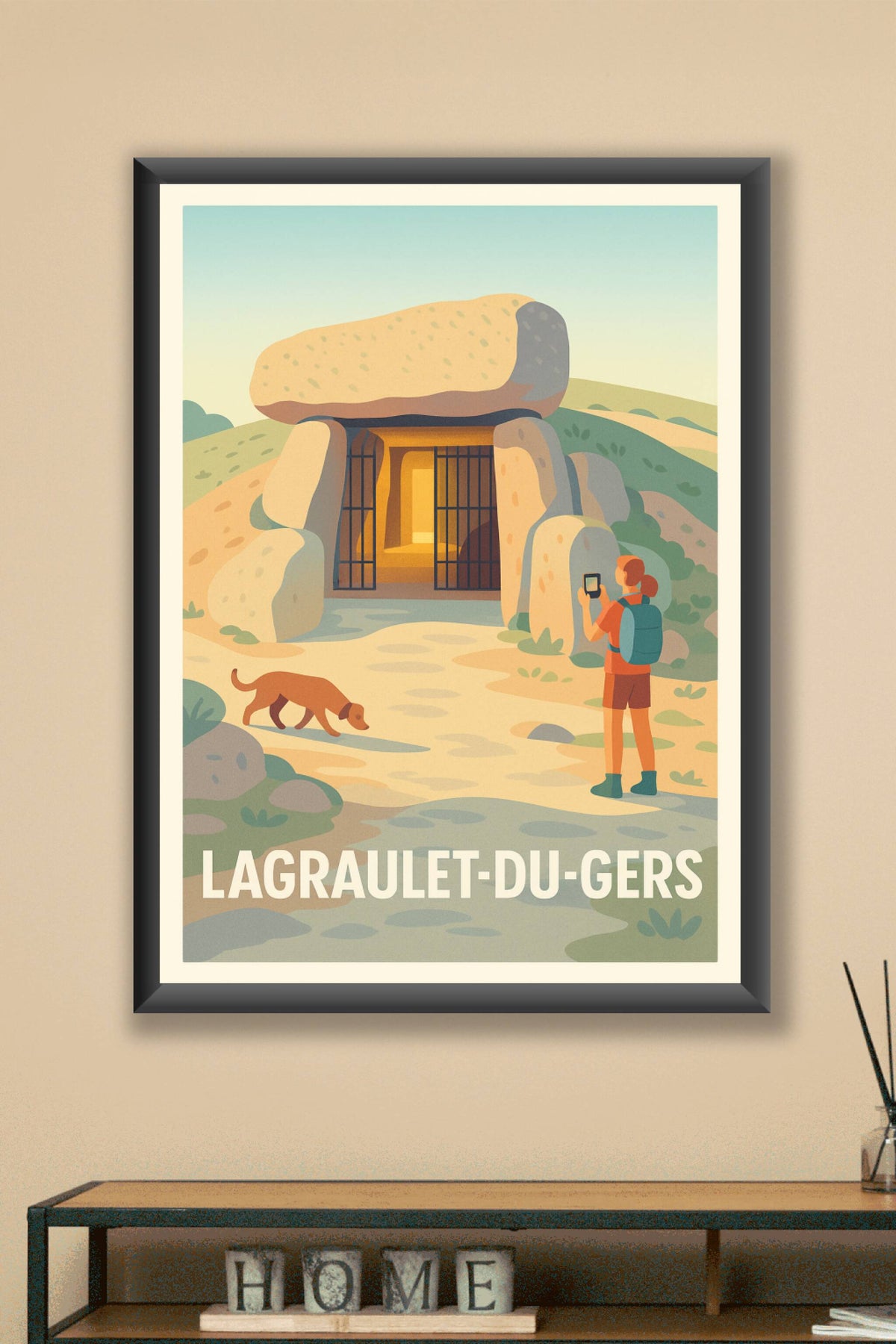 Affiche Lagraulet-du-Gers — Voyage au cœur des mystères préhistoriques · poster d'art de Lagraulet-du-Gers