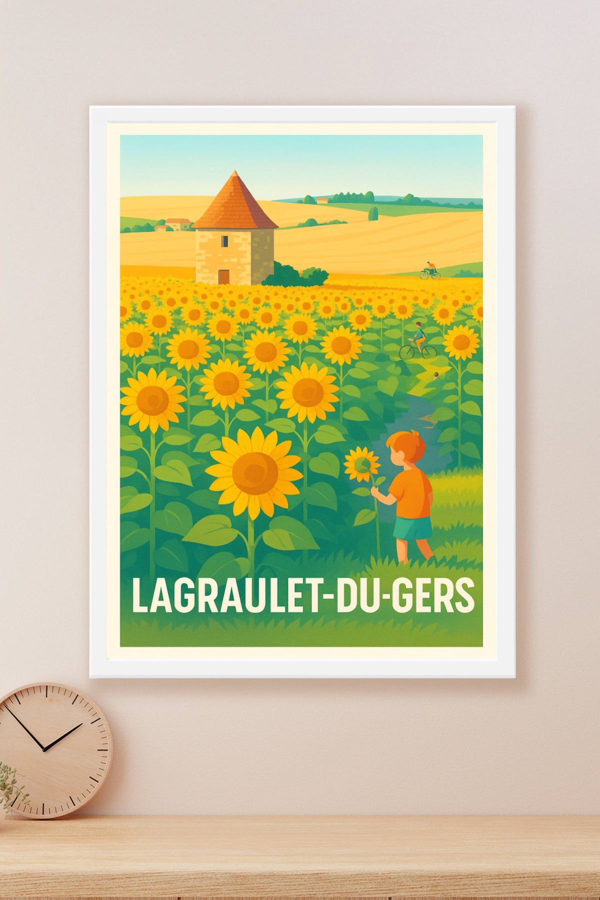 Affiche Lagraulet-du-Gers — L'été ensoleillé au cœur de la campagne · poster d'art de Lagraulet-du-Gers