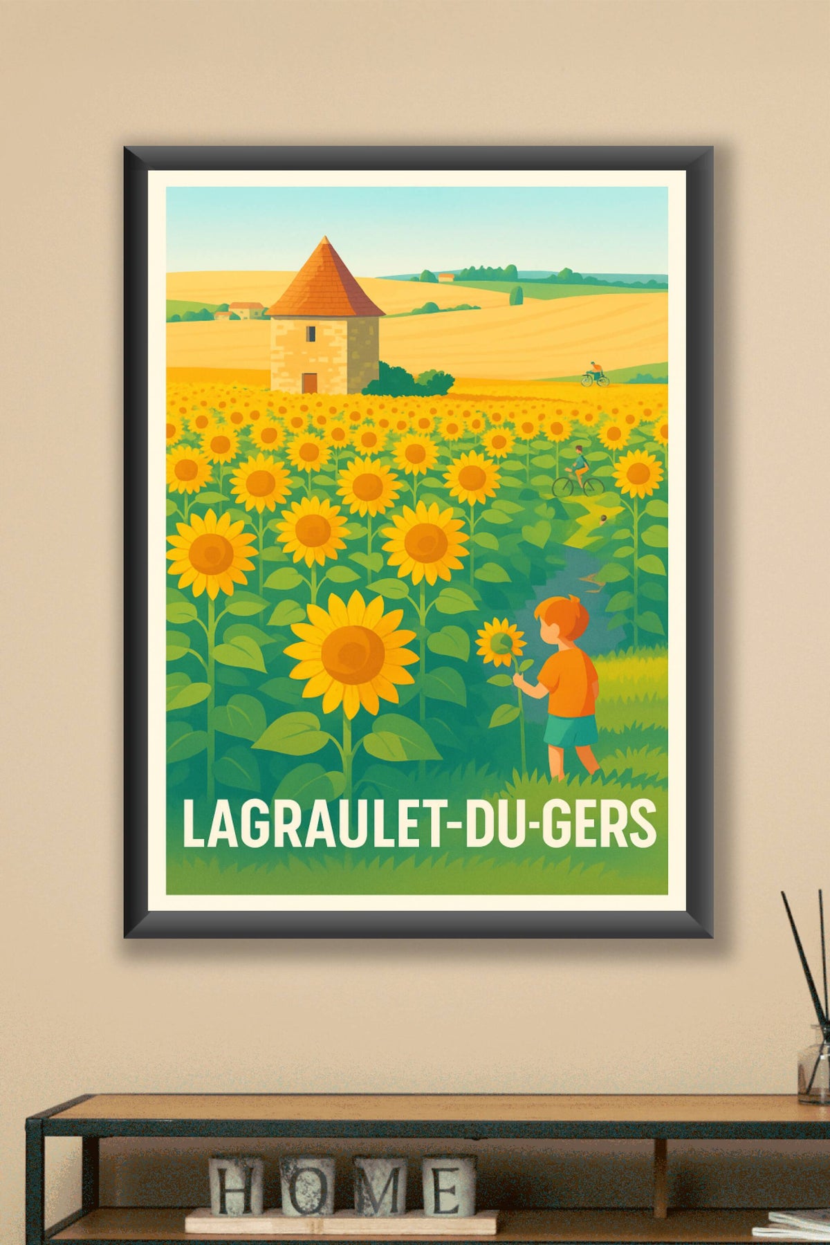 Affiche Lagraulet-du-Gers — L'été ensoleillé au cœur de la campagne · poster d'art de Lagraulet-du-Gers