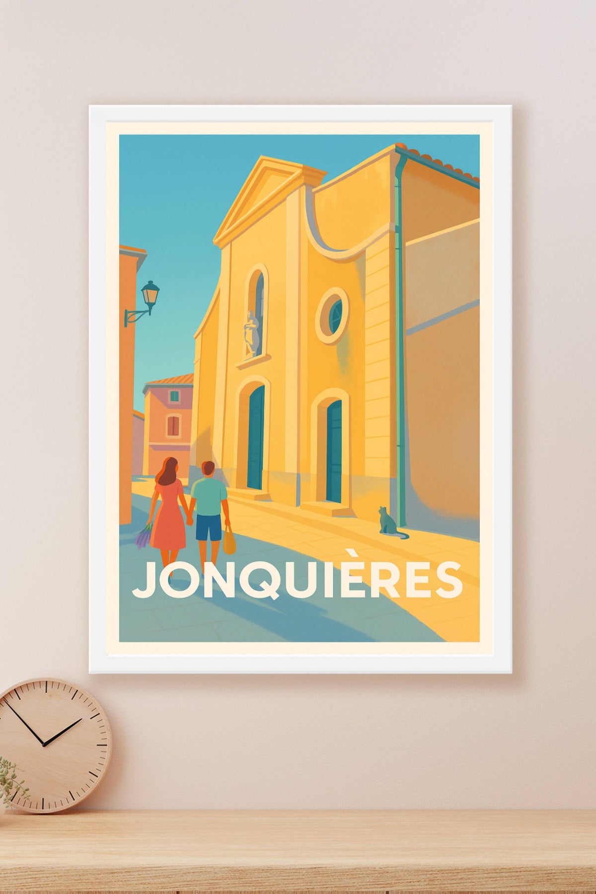 Affiche Jonquières — Promenade ensoleillée au cœur du village · poster d'art de Jonquières