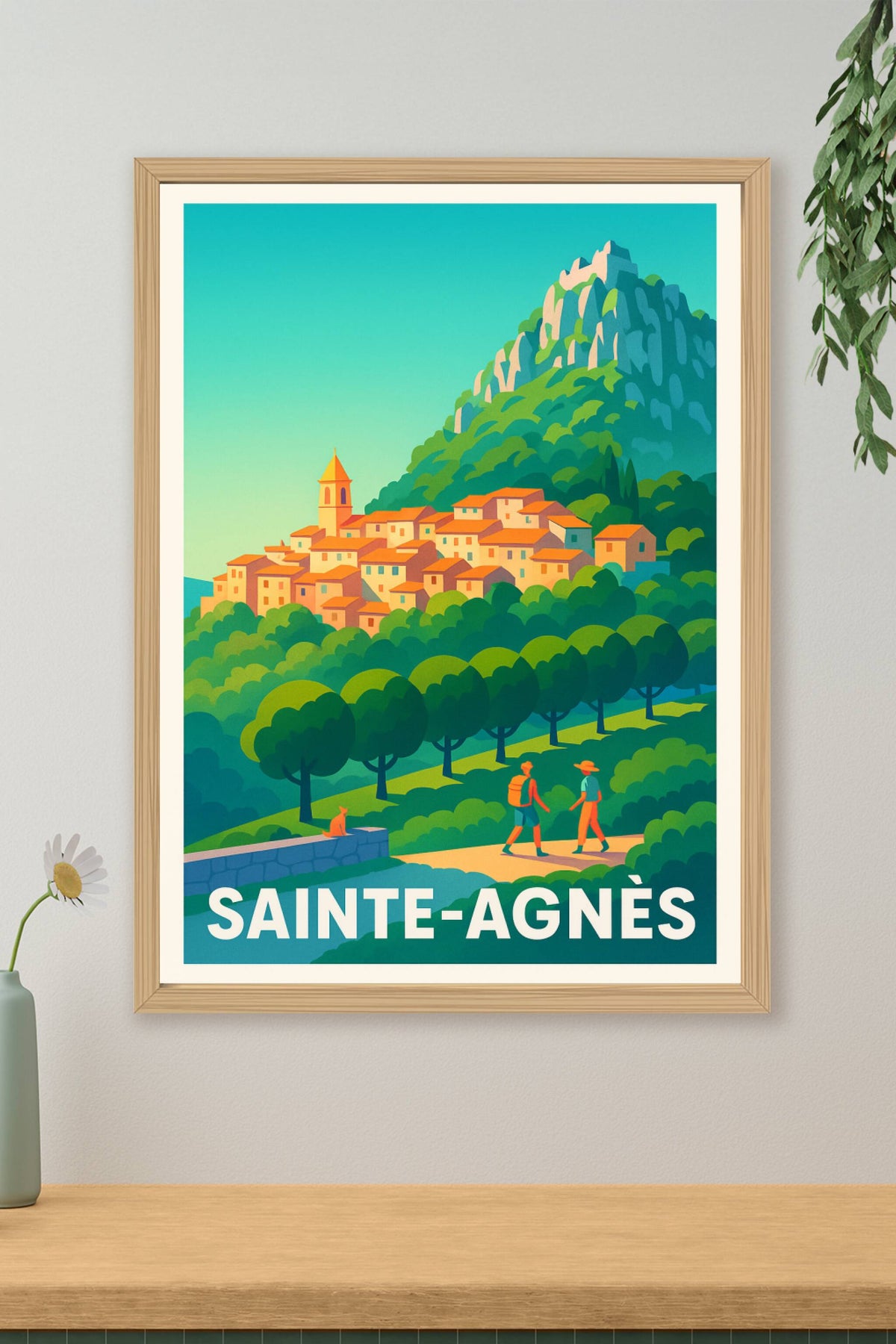 Affiche Sainte-Agnès — L'authenticité perchée au sommet · poster d'art de Sainte-Agnès