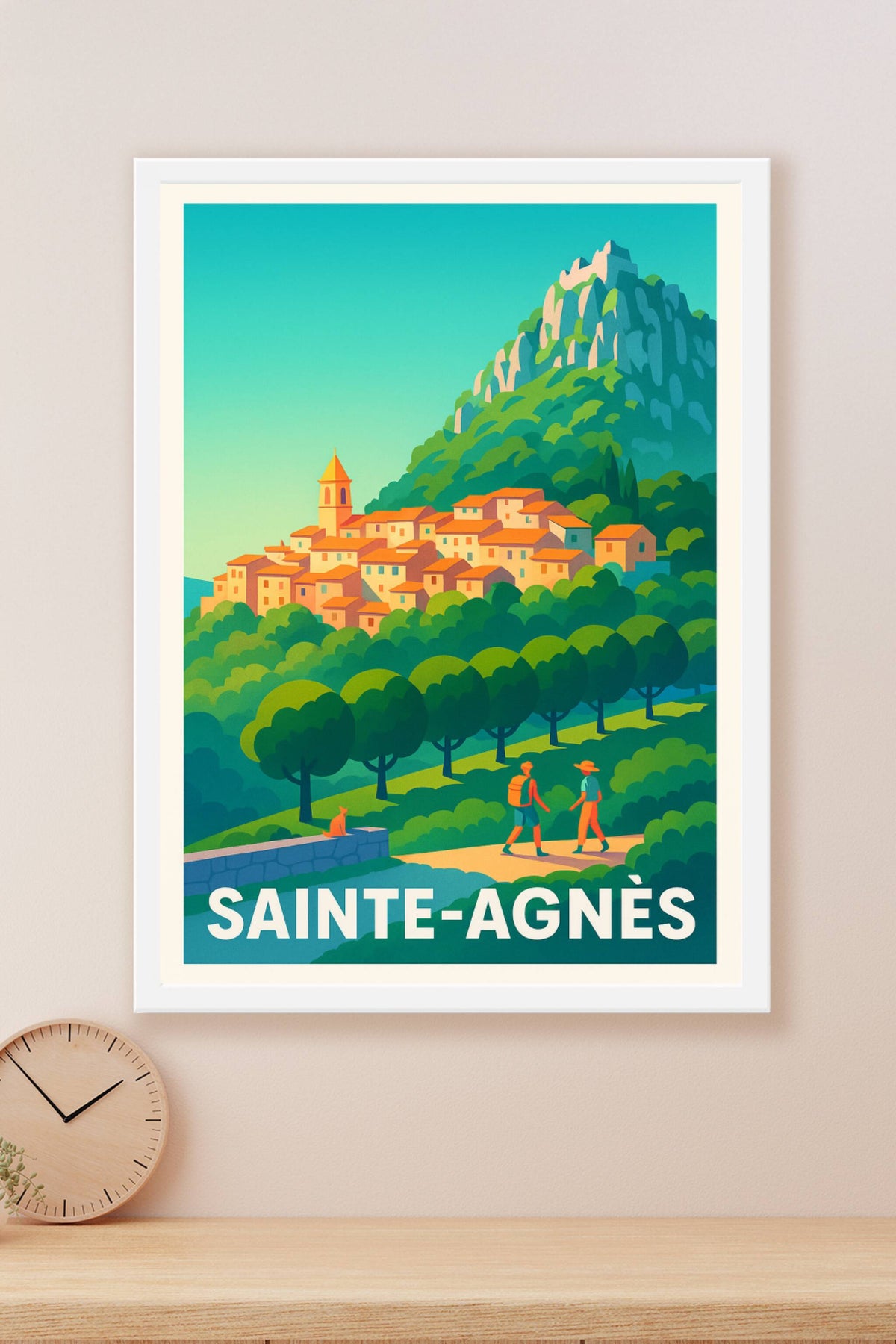 Affiche Sainte-Agnès — L'authenticité perchée au sommet · poster d'art de Sainte-Agnès