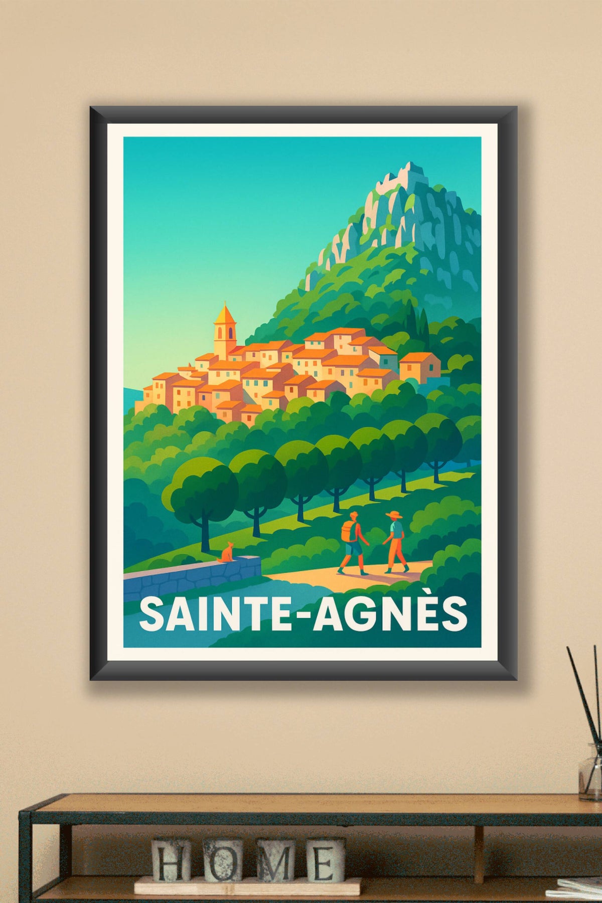 Affiche Sainte-Agnès — L'authenticité perchée au sommet · poster d'art de Sainte-Agnès