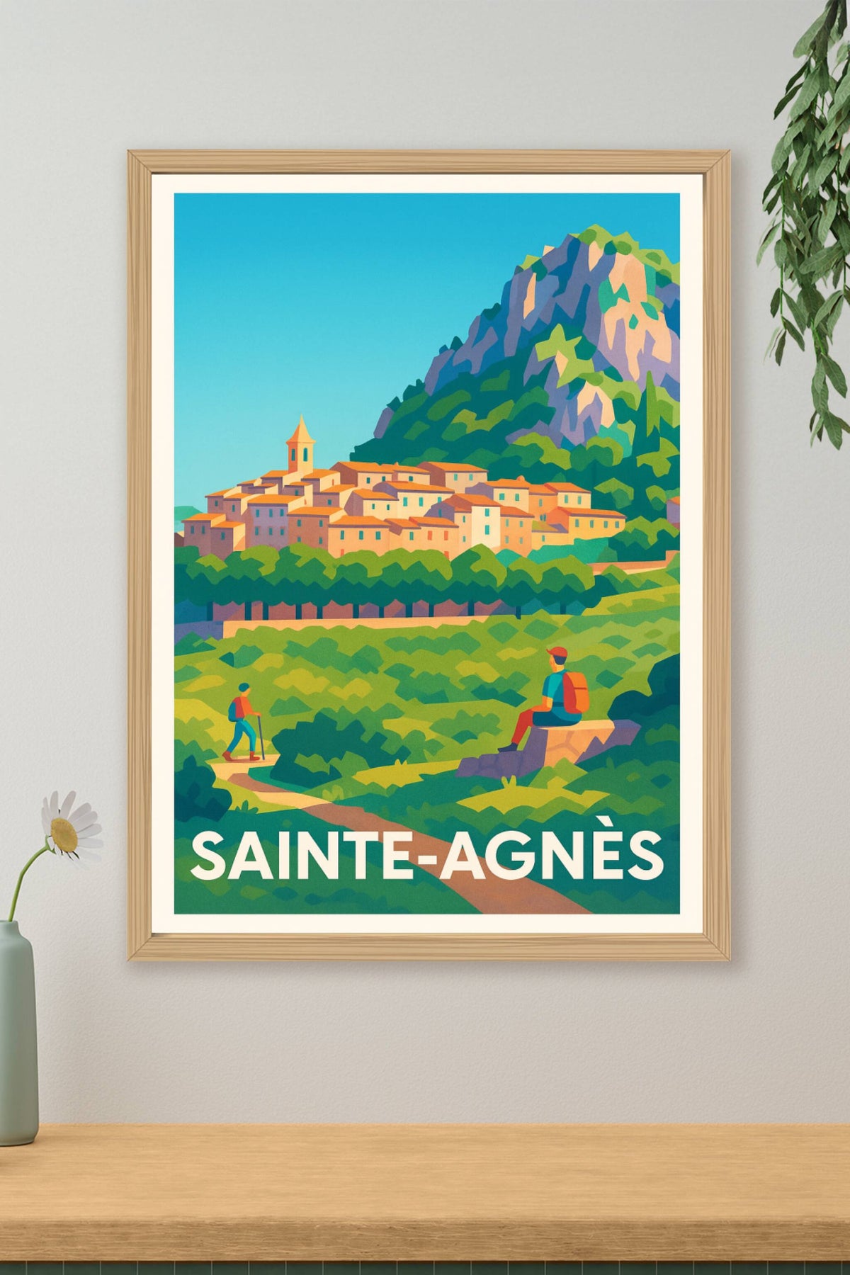 Affiche Sainte-Agnès — Escapade bucolique en pleine nature · poster d'art de Sainte-Agnès