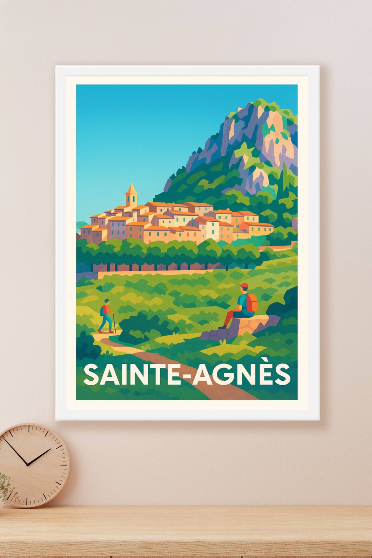 Affiche Sainte-Agnès — Escapade bucolique en pleine nature · poster d'art de Sainte-Agnès