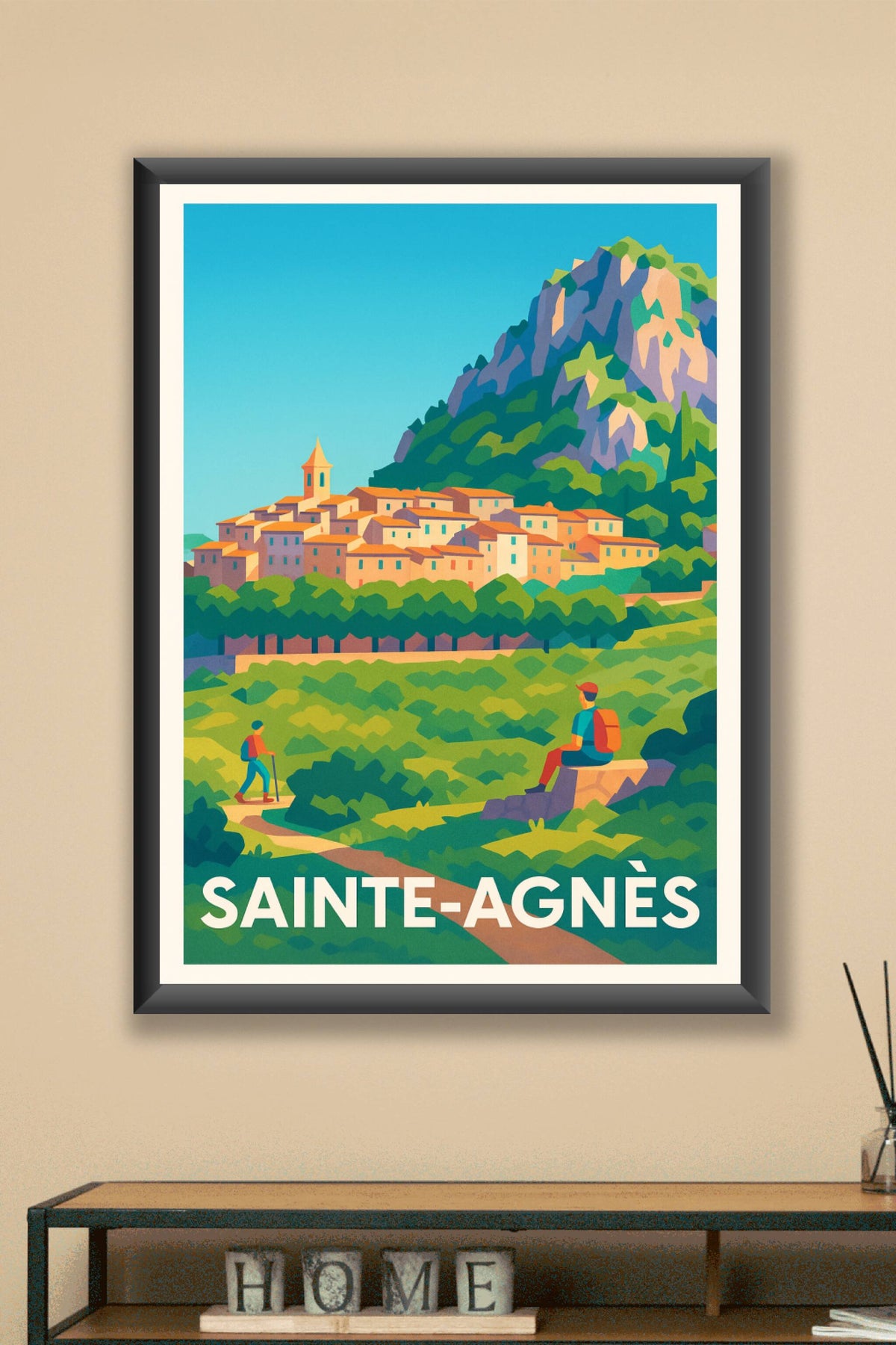 Affiche Sainte-Agnès — Escapade bucolique en pleine nature · poster d'art de Sainte-Agnès
