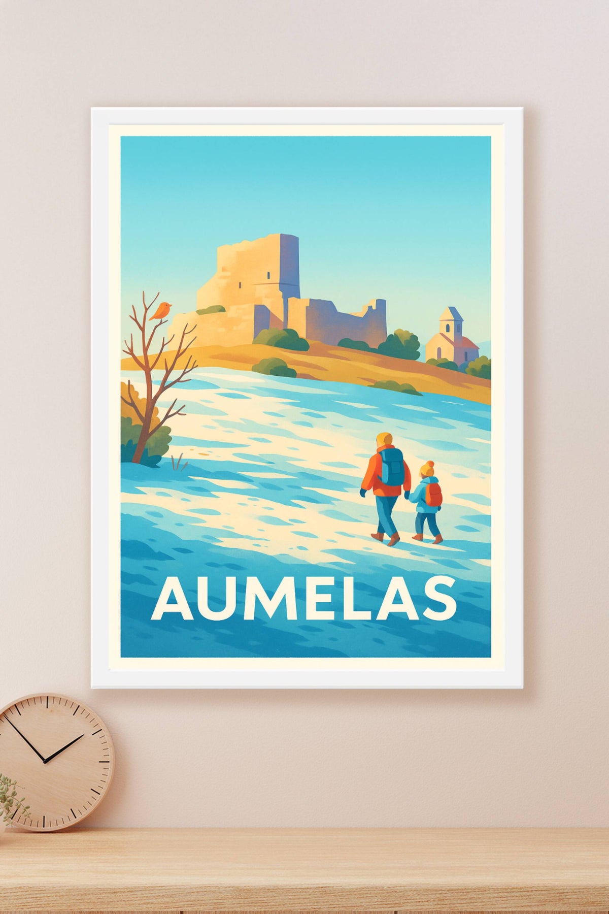 Affiche Aumelas — Balade hivernale au Château · poster d'art de Aumelas