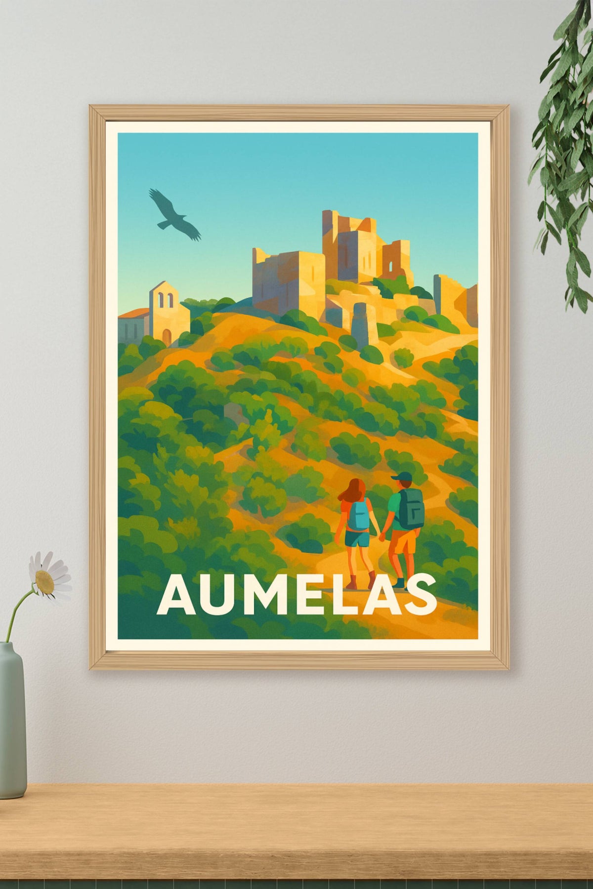 Affiche Aumelas — Escapade nature et patrimoine · poster d'art de Aumelas
