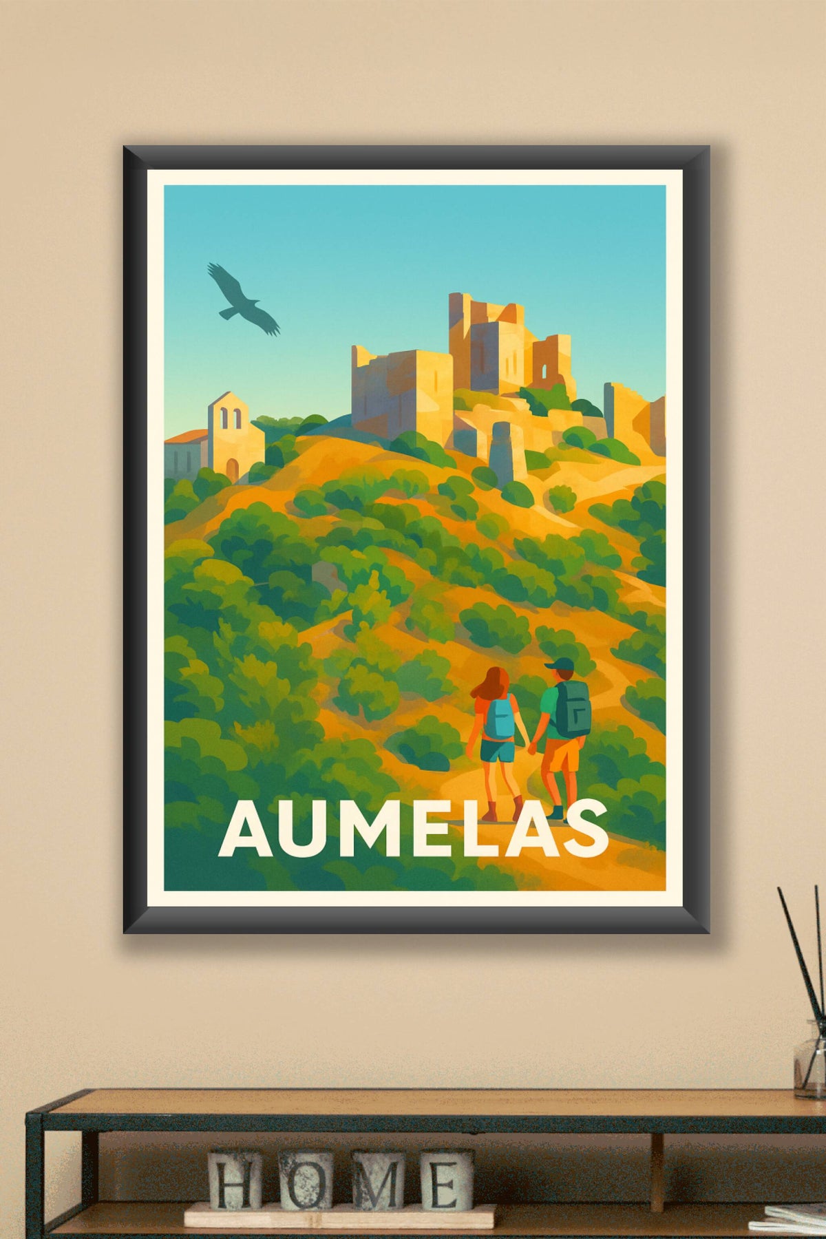 Affiche Aumelas — Escapade nature et patrimoine · poster d'art de Aumelas