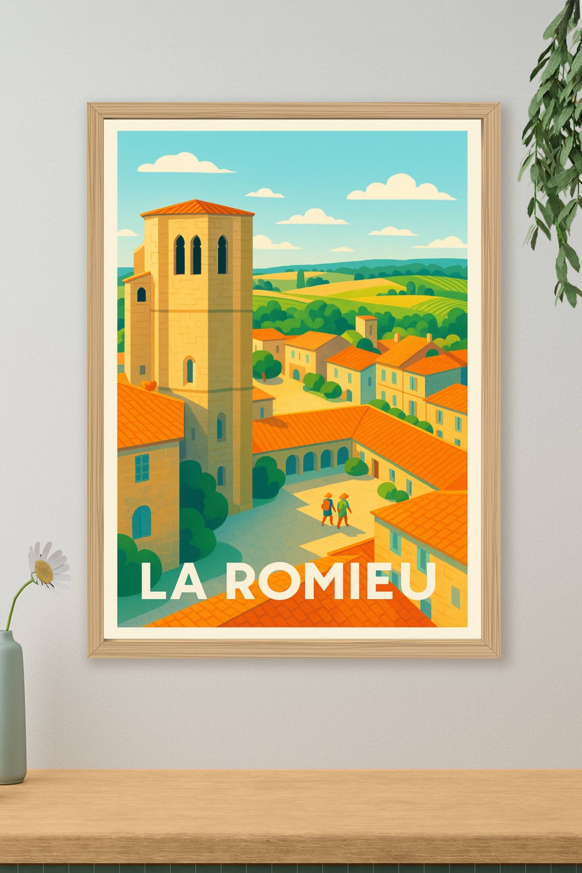 Affiche La Romieu — Charme historique au cœur de la Gascogne · poster d'art de La Romieu