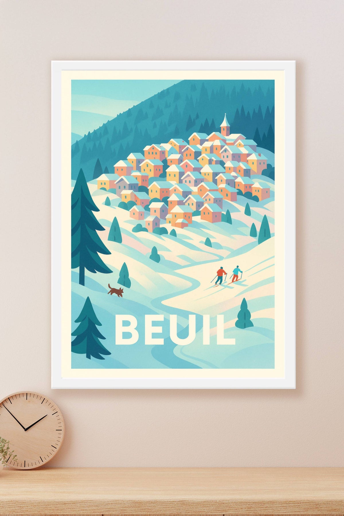Affiche Beuil — Charmant village enneigé des Alpes · poster d'art de Beuil