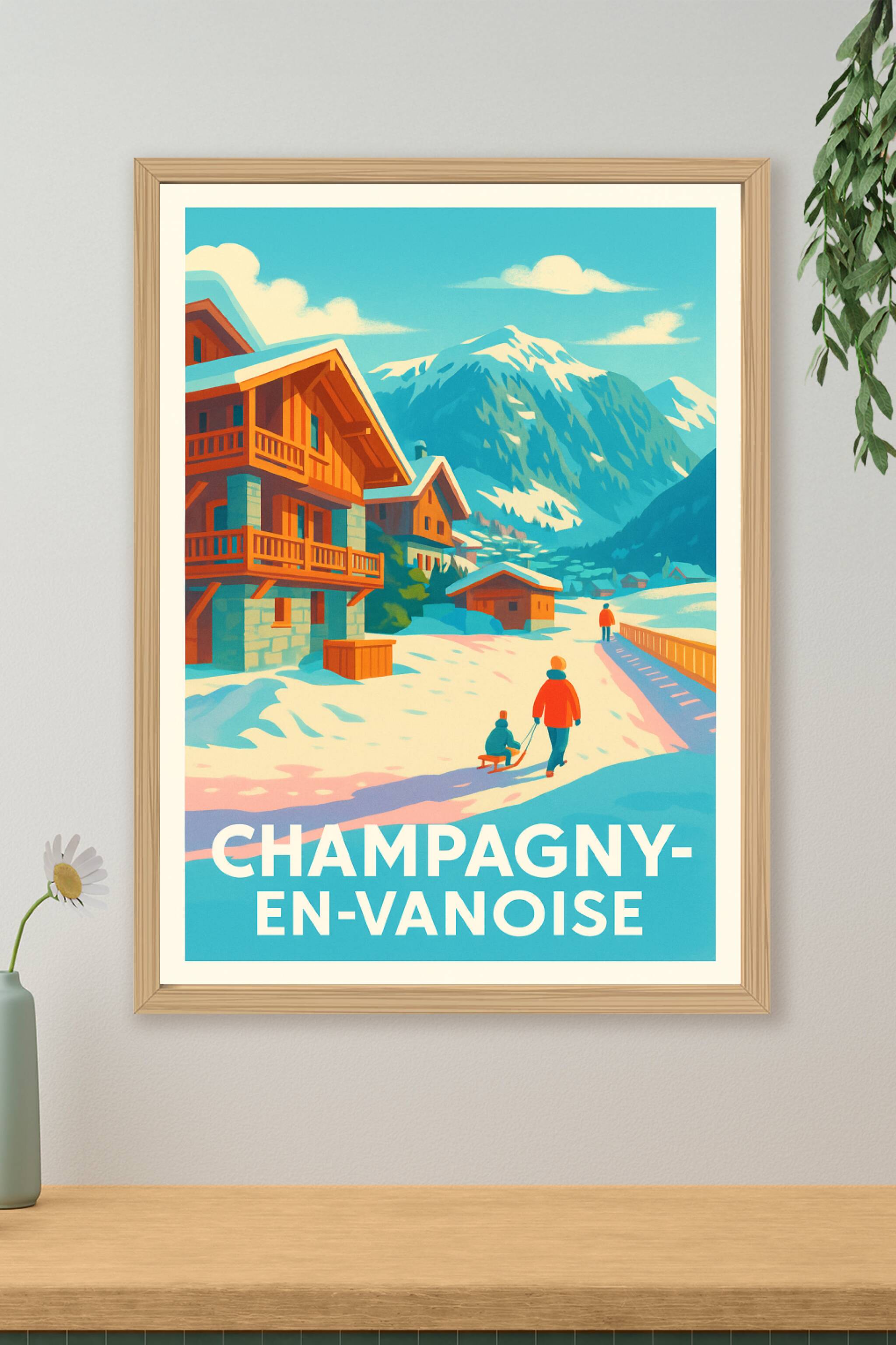 Affiche de Champagny-en-Vanoise - Escapade hivernale en montagne