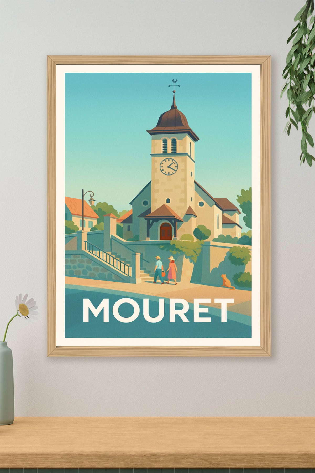 Affiche Mouret — Charme paisible au cœur du village · poster d'art de Mouret
