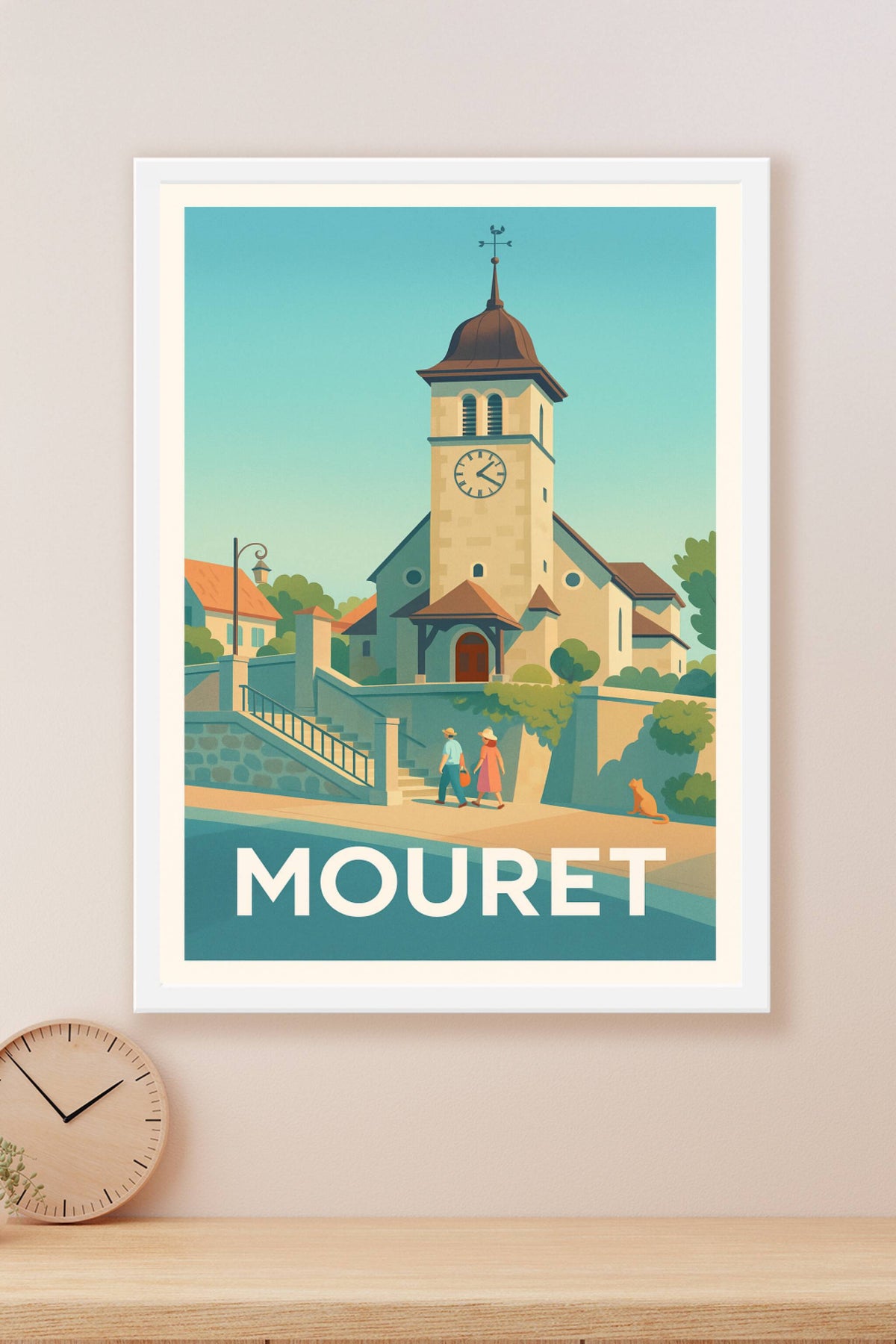 Affiche Mouret — Charme paisible au cœur du village · poster d'art de Mouret