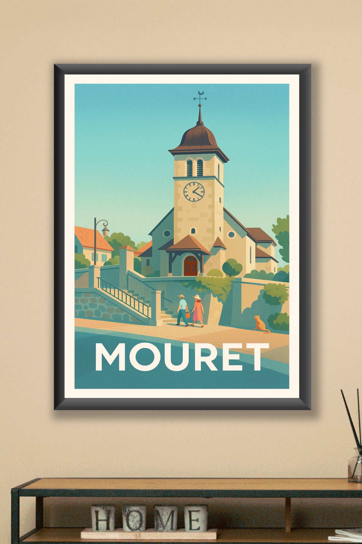 Affiche Mouret — Charme paisible au cœur du village · poster d'art de Mouret