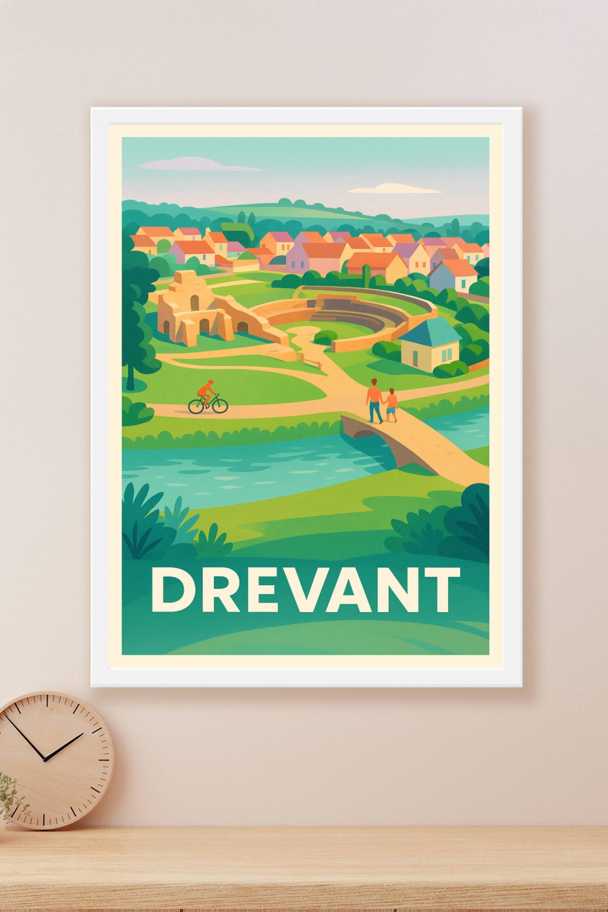 Affiche Drevant — Charme bucolique au fil de l'eau · poster d'art de Drevant