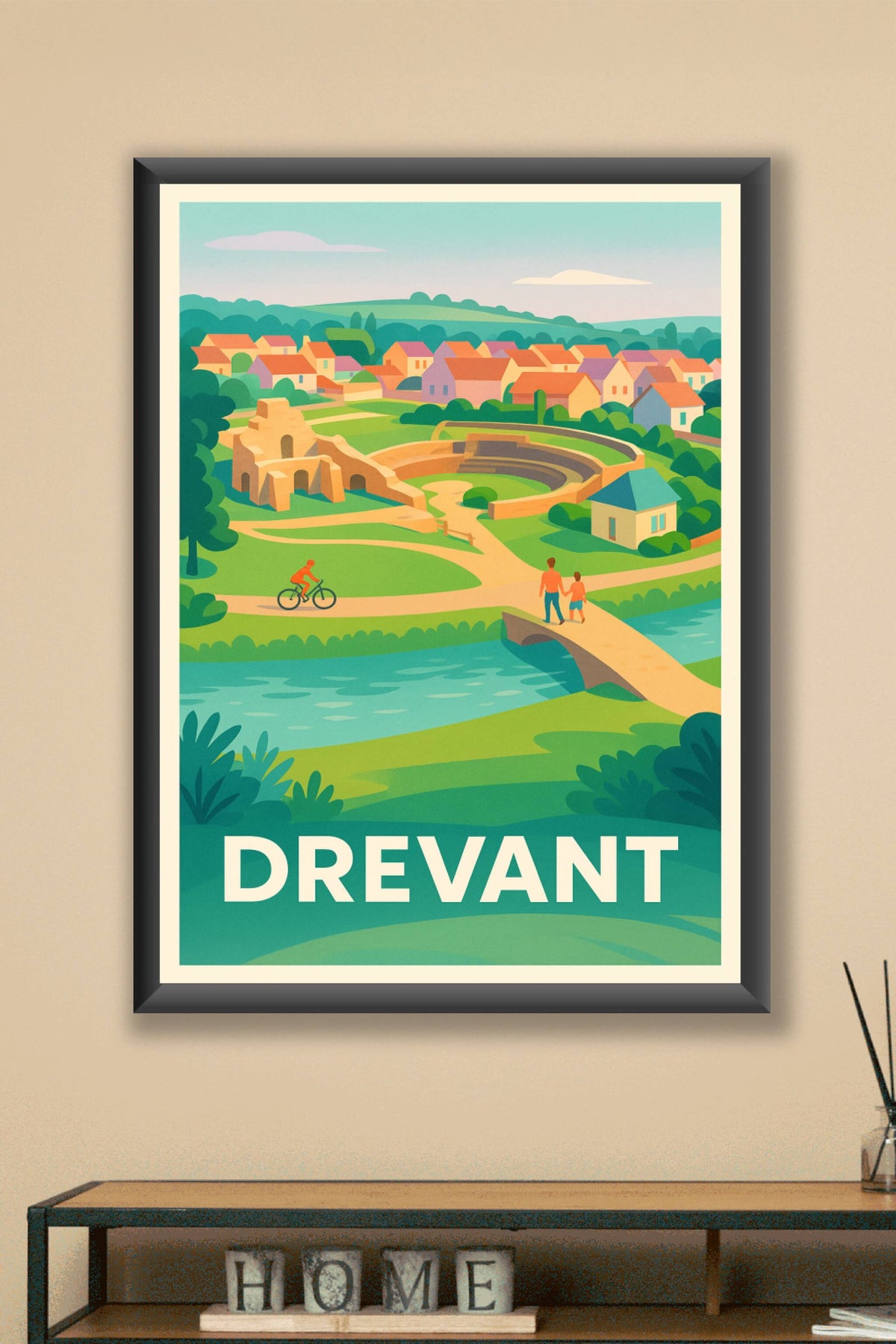 Affiche Drevant — Charme bucolique au fil de l'eau · poster d'art de Drevant