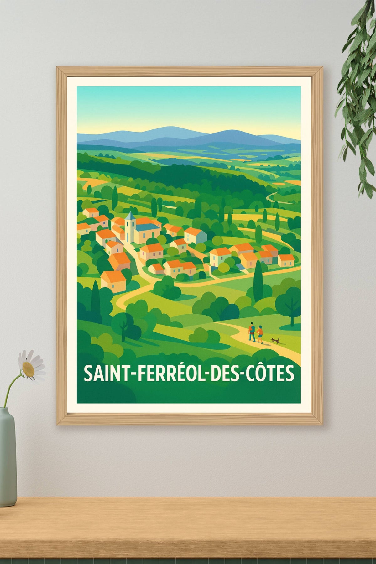 Affiche Saint-Ferréol-des-Côtes — Charme authentique de la campagne auvergnate · poster d'art de Saint-Ferréol-des-Côtes