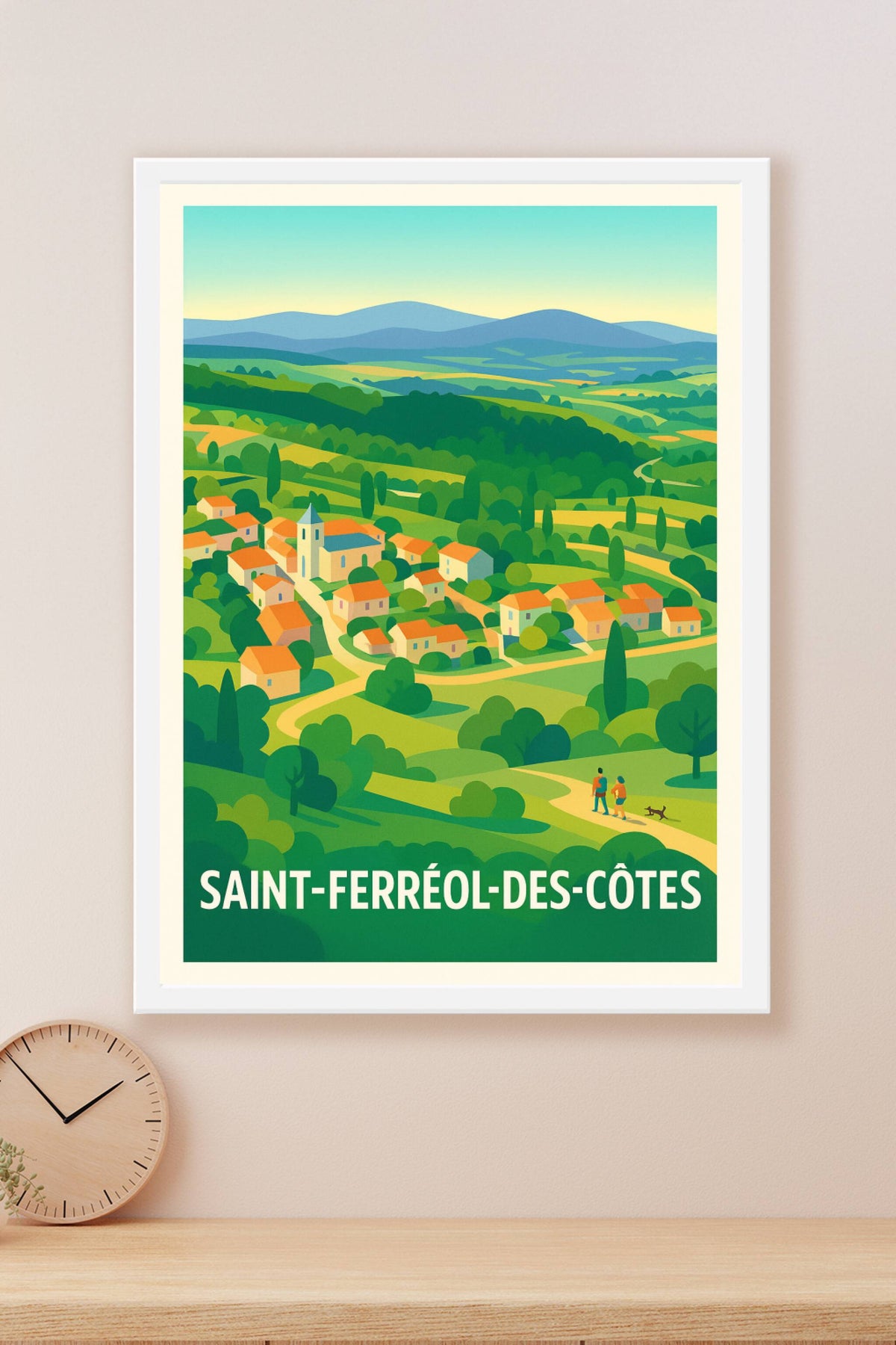 Affiche Saint-Ferréol-des-Côtes — Charme authentique de la campagne auvergnate · poster d'art de Saint-Ferréol-des-Côtes
