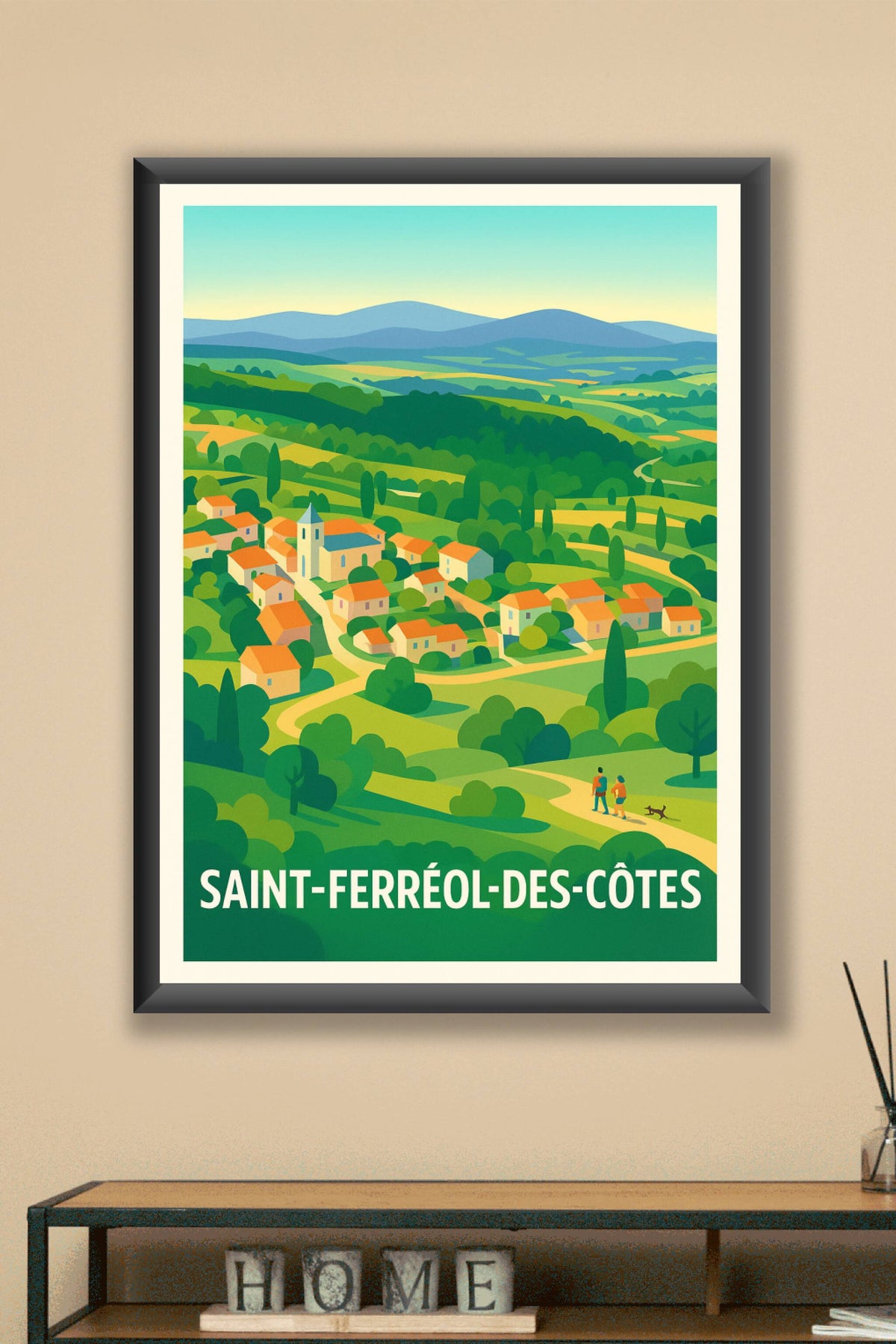 Affiche Saint-Ferréol-des-Côtes — Charme authentique de la campagne auvergnate · poster d'art de Saint-Ferréol-des-Côtes