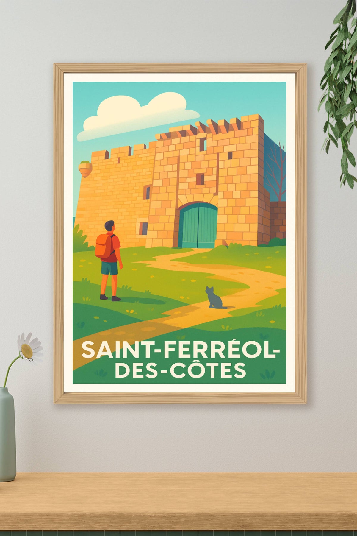 Affiche Saint-Ferréol-des-Côtes — Invitation à la découverte médiévale · poster d'art de Saint-Ferréol-des-Côtes