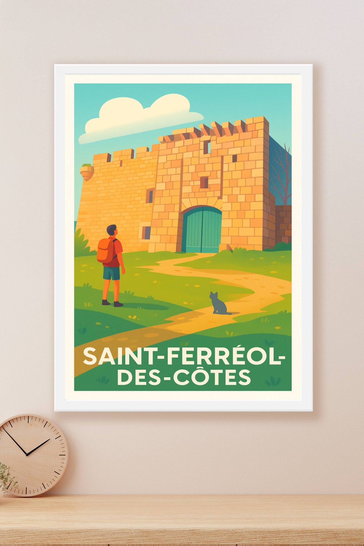 Affiche Saint-Ferréol-des-Côtes — Invitation à la découverte médiévale · poster d'art de Saint-Ferréol-des-Côtes