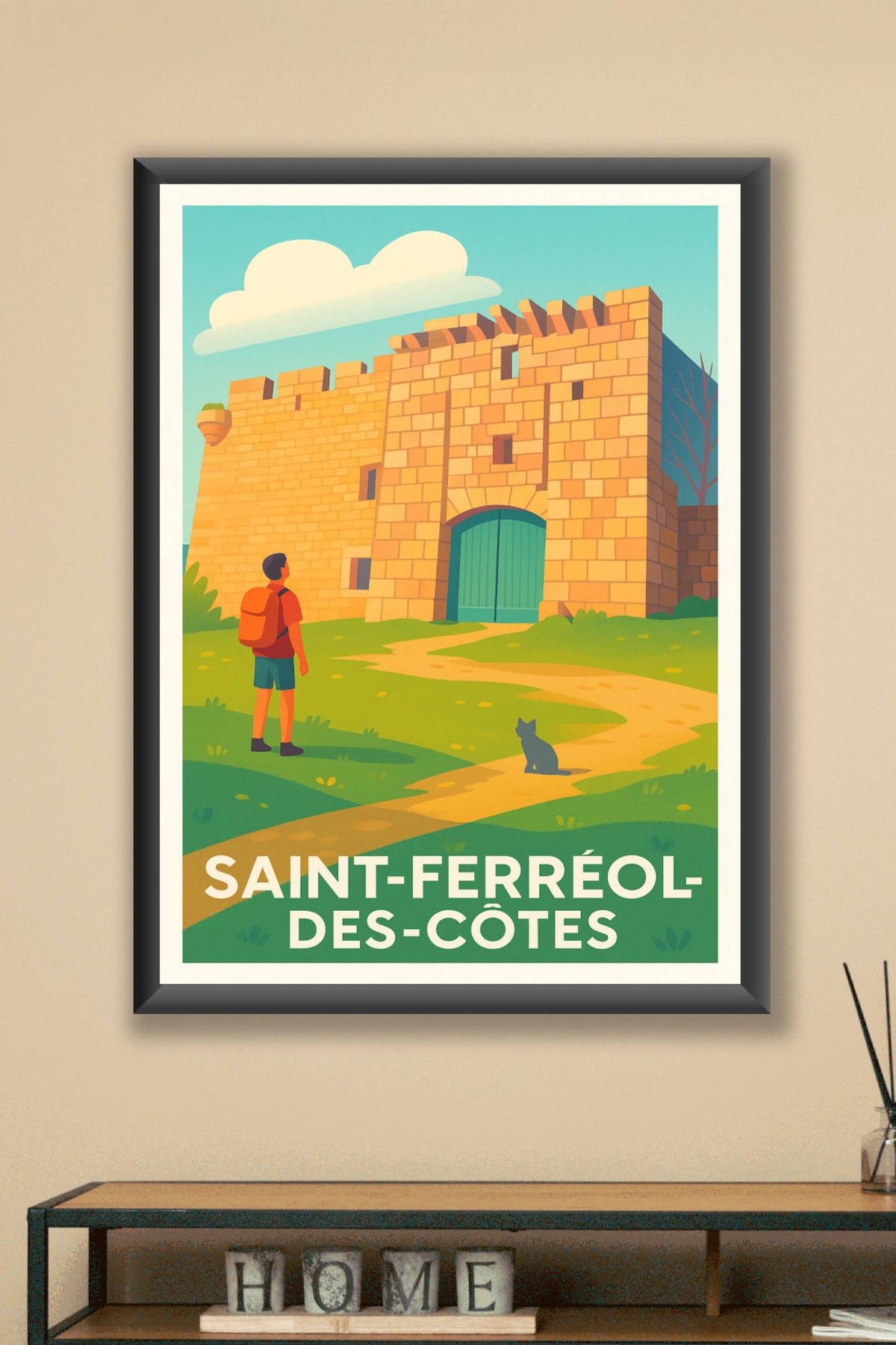 Affiche Saint-Ferréol-des-Côtes — Invitation à la découverte médiévale · poster d'art de Saint-Ferréol-des-Côtes