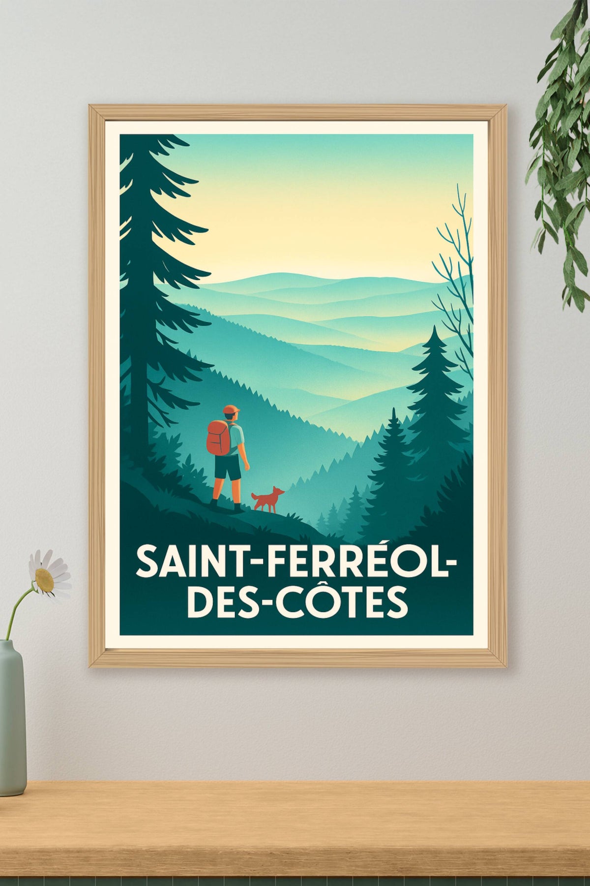 Affiche Saint-Ferréol-des-Côtes — Aventure et sérénité en pleine nature · poster d'art de Saint-Ferréol-des-Côtes