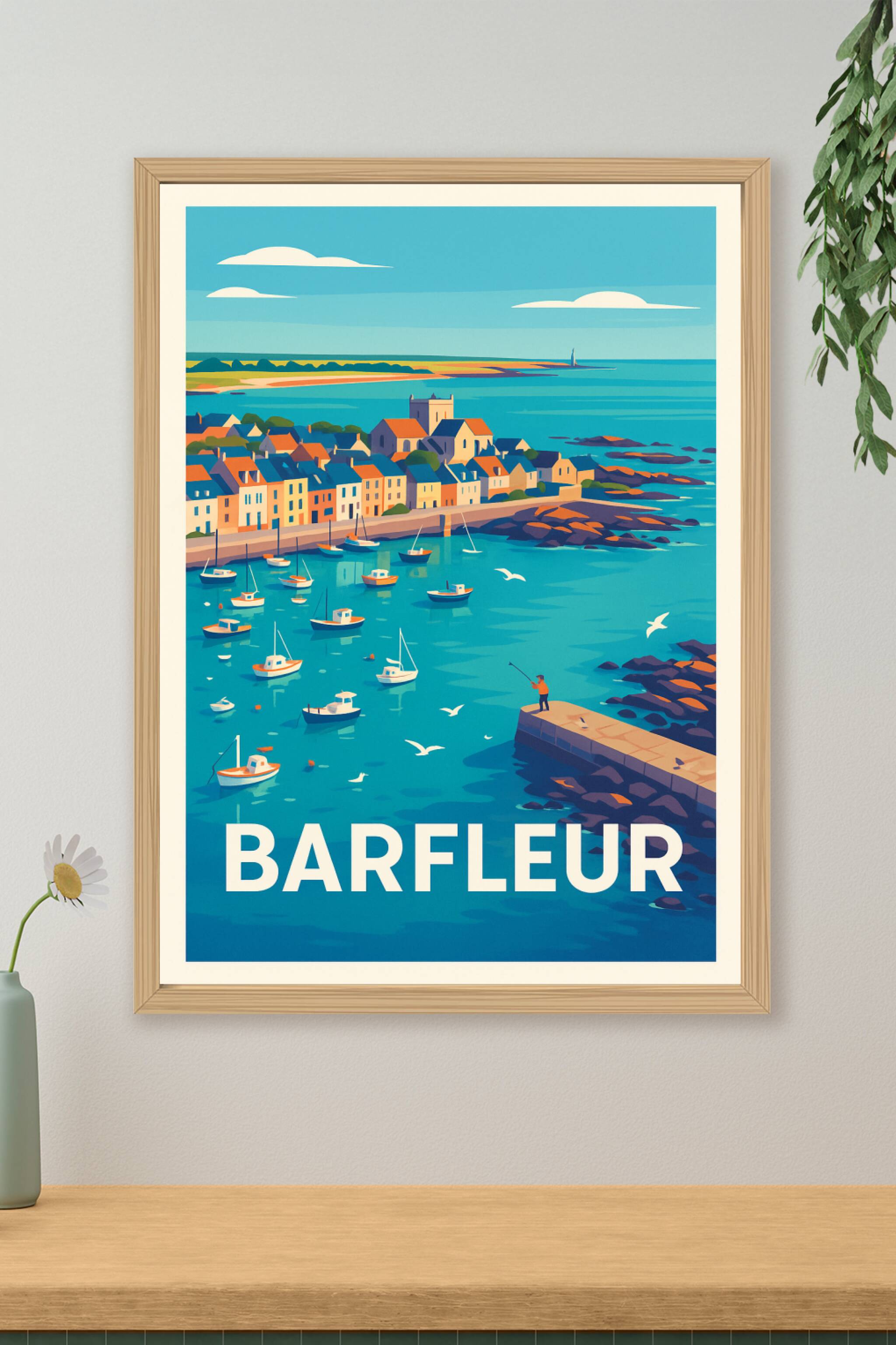 Affiche de Barfleur - Charme et quiétude du port normand