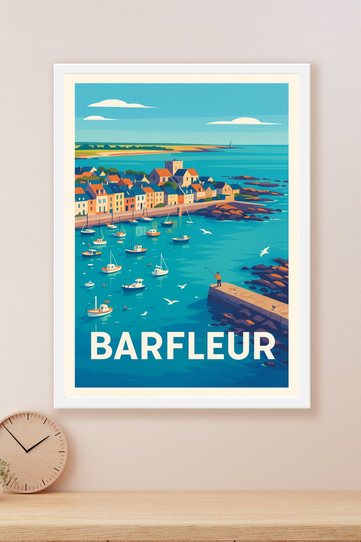 Affiche Barfleur — Charme et quiétude du port normand · poster d'art de Barfleur