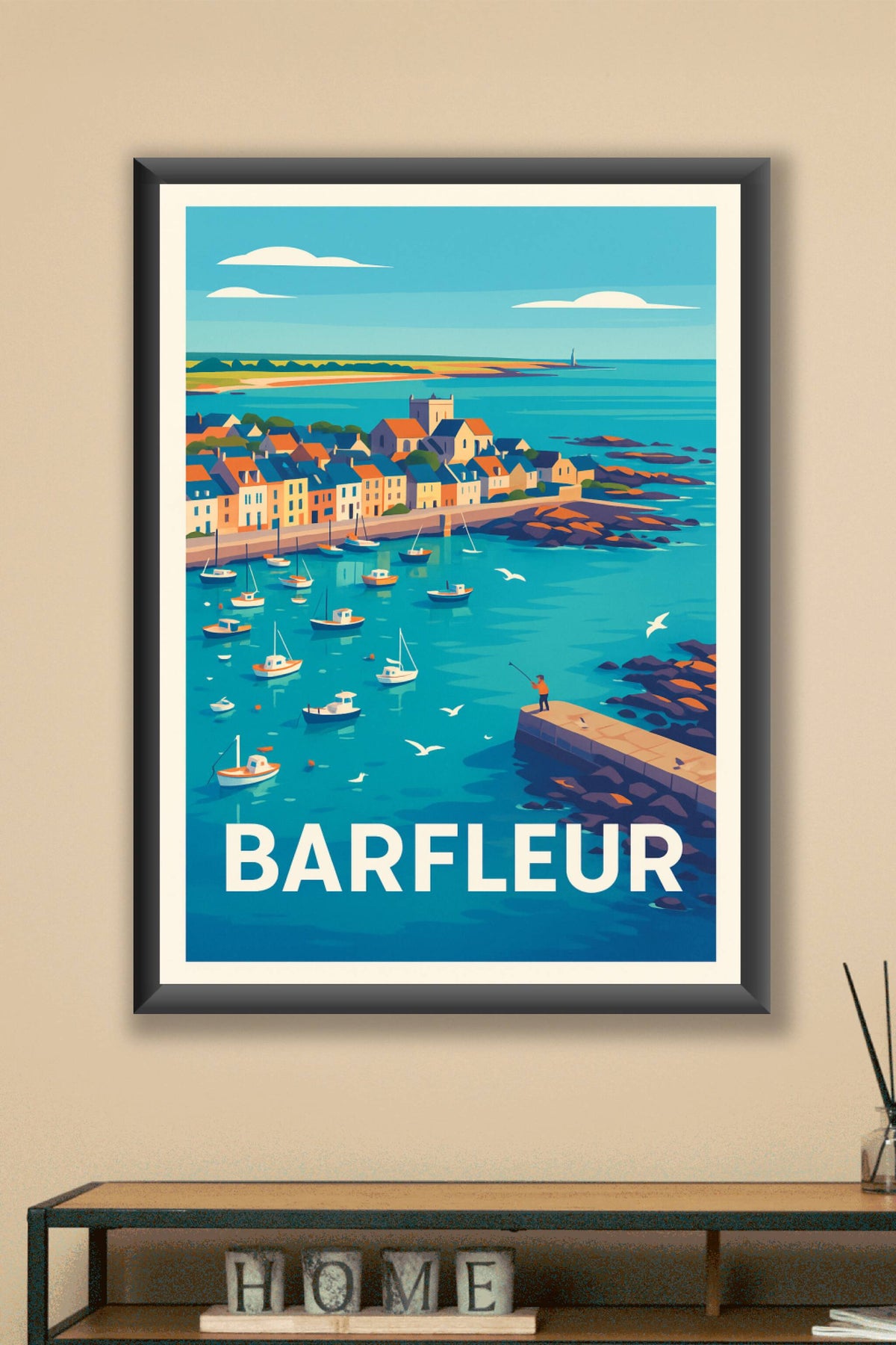 Affiche Barfleur — Charme et quiétude du port normand · poster d'art de Barfleur