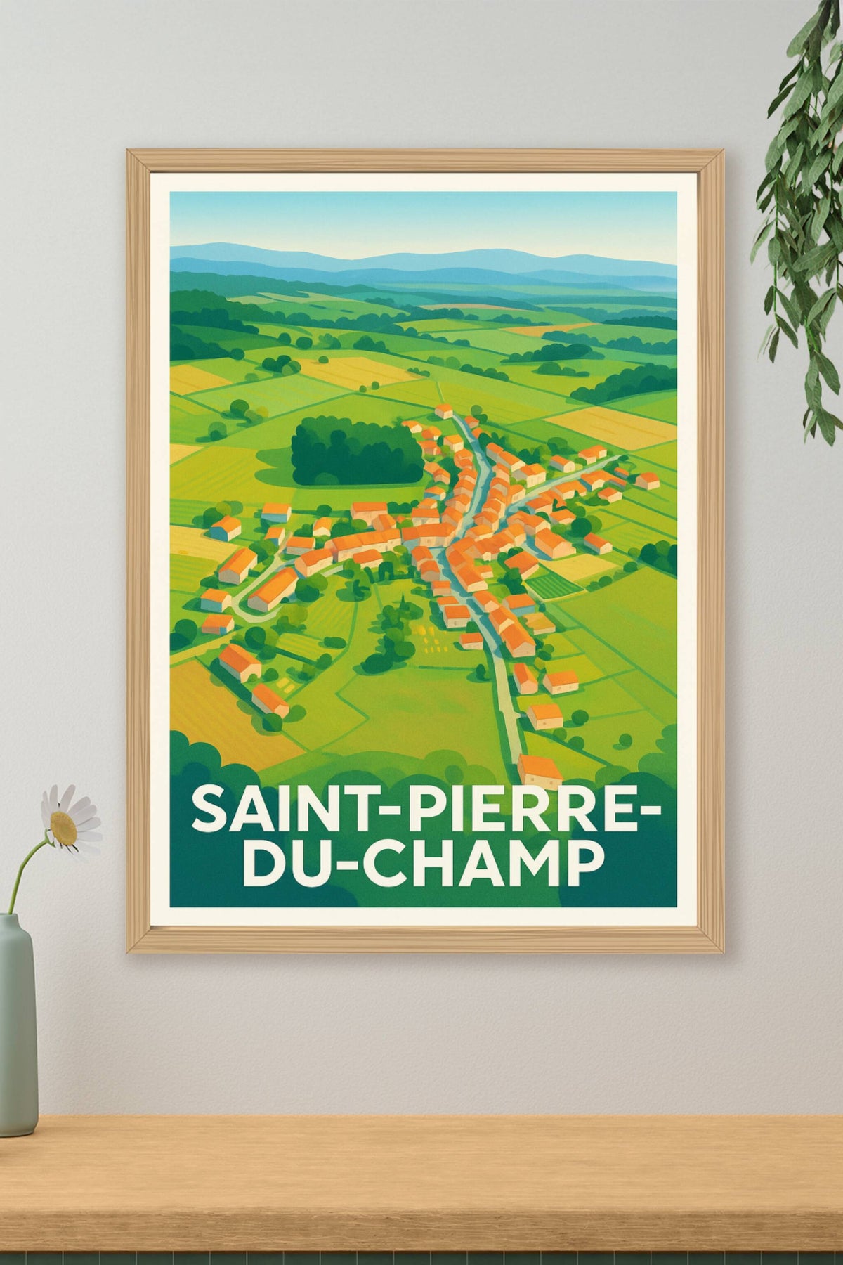 Affiche Saint-Pierre-du-Champ — Charme champêtre et douceur de vivre · poster d'art de Saint-Pierre-du-Champ