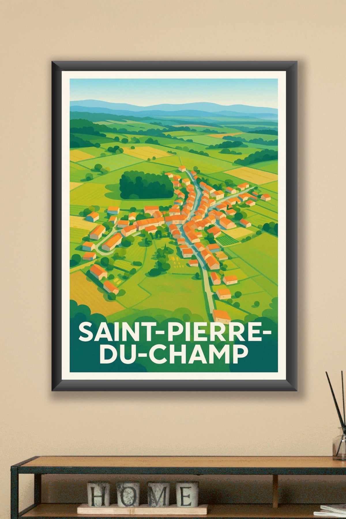 Affiche Saint-Pierre-du-Champ — Charme champêtre et douceur de vivre · poster d'art de Saint-Pierre-du-Champ