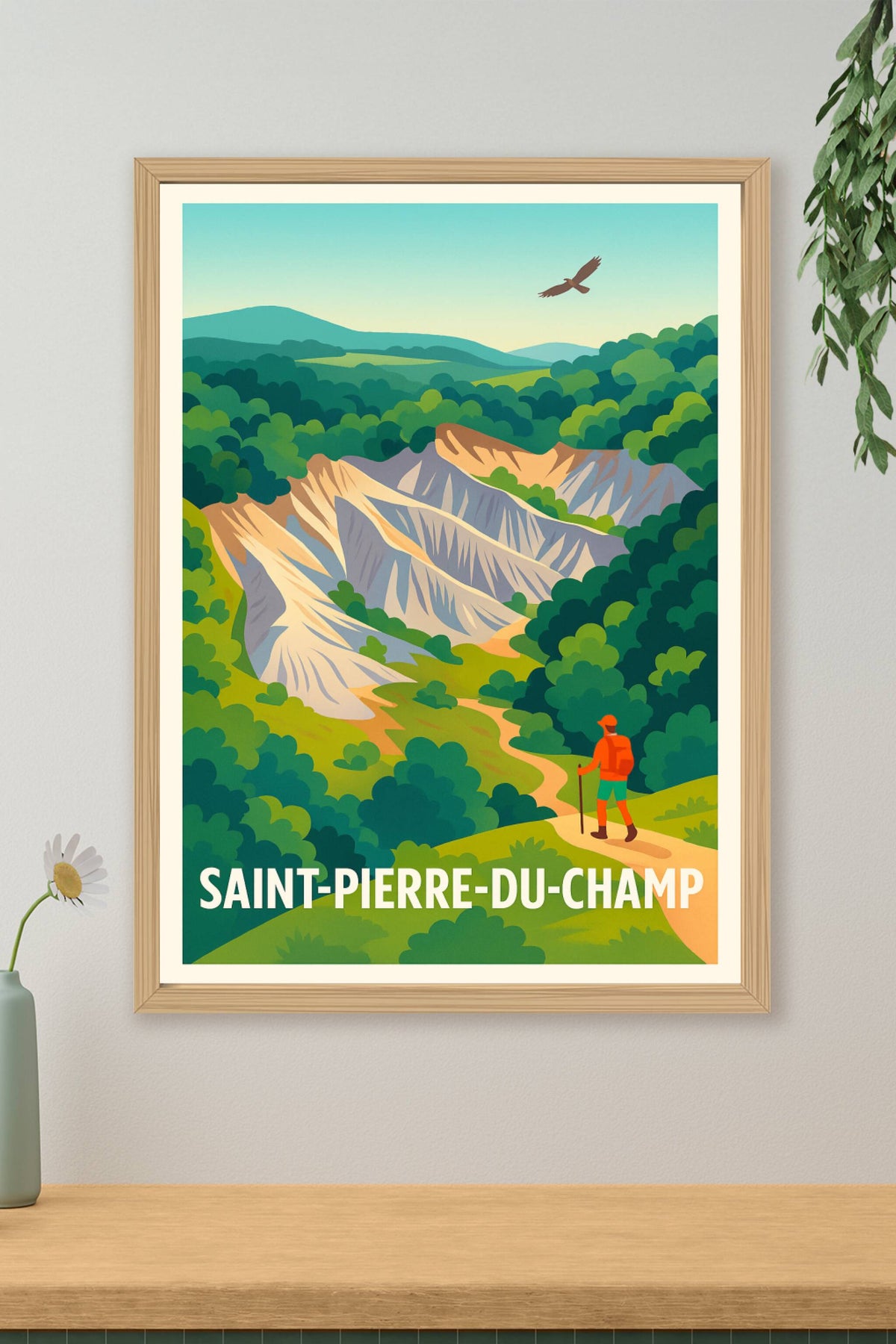 Affiche Saint-Pierre-du-Champ — L'appel de la nature sauvage · poster d'art de Saint-Pierre-du-Champ