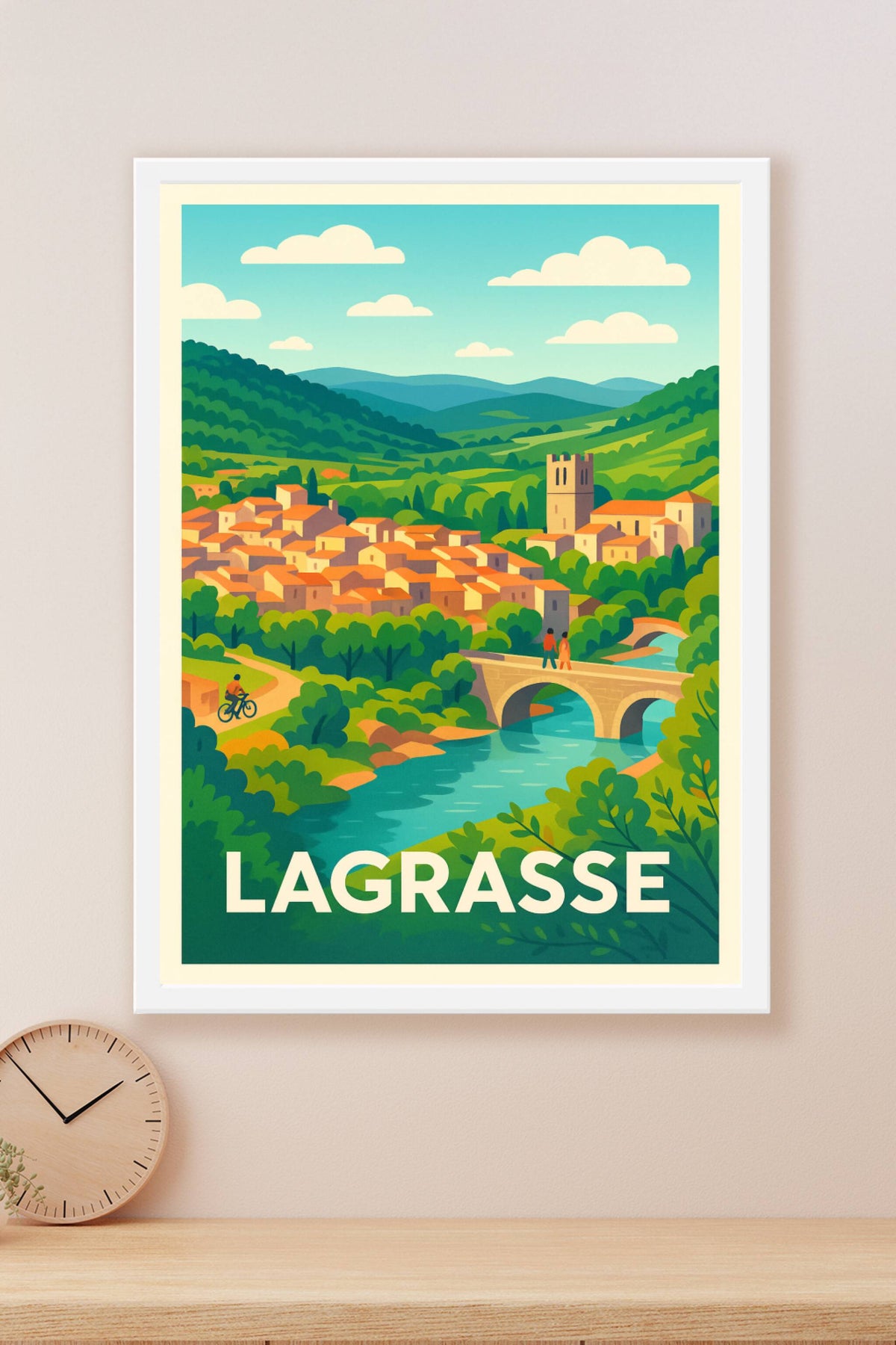 Affiche Lagrasse — Charme pittoresque au cœur de la nature · poster d'art de Lagrasse