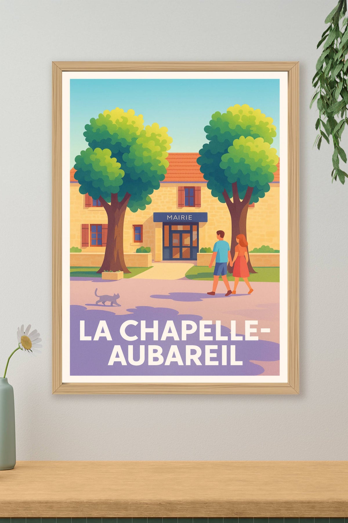 Affiche La Chapelle-Aubareil — Charme et douceur au coeur du village · poster d'art de La Chapelle-Aubareil