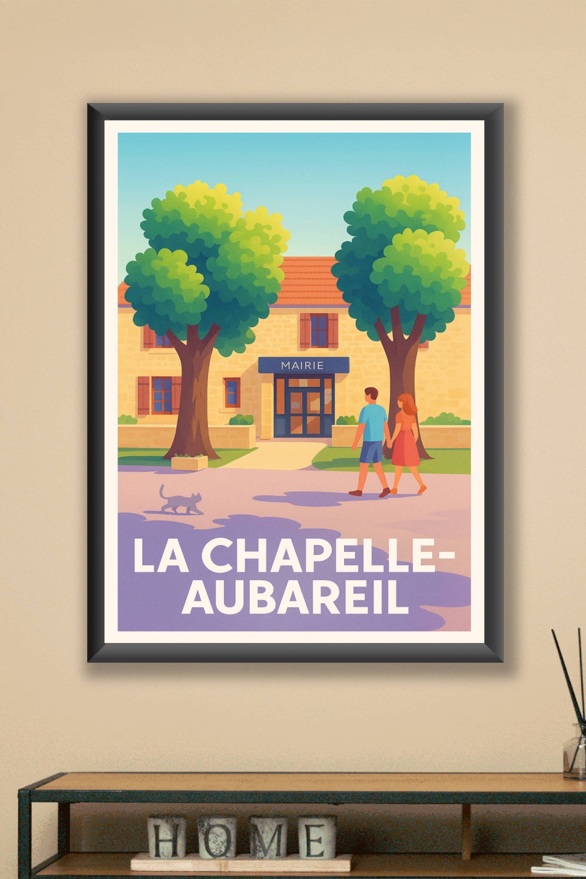 Affiche La Chapelle-Aubareil — Charme et douceur au coeur du village · poster d'art de La Chapelle-Aubareil