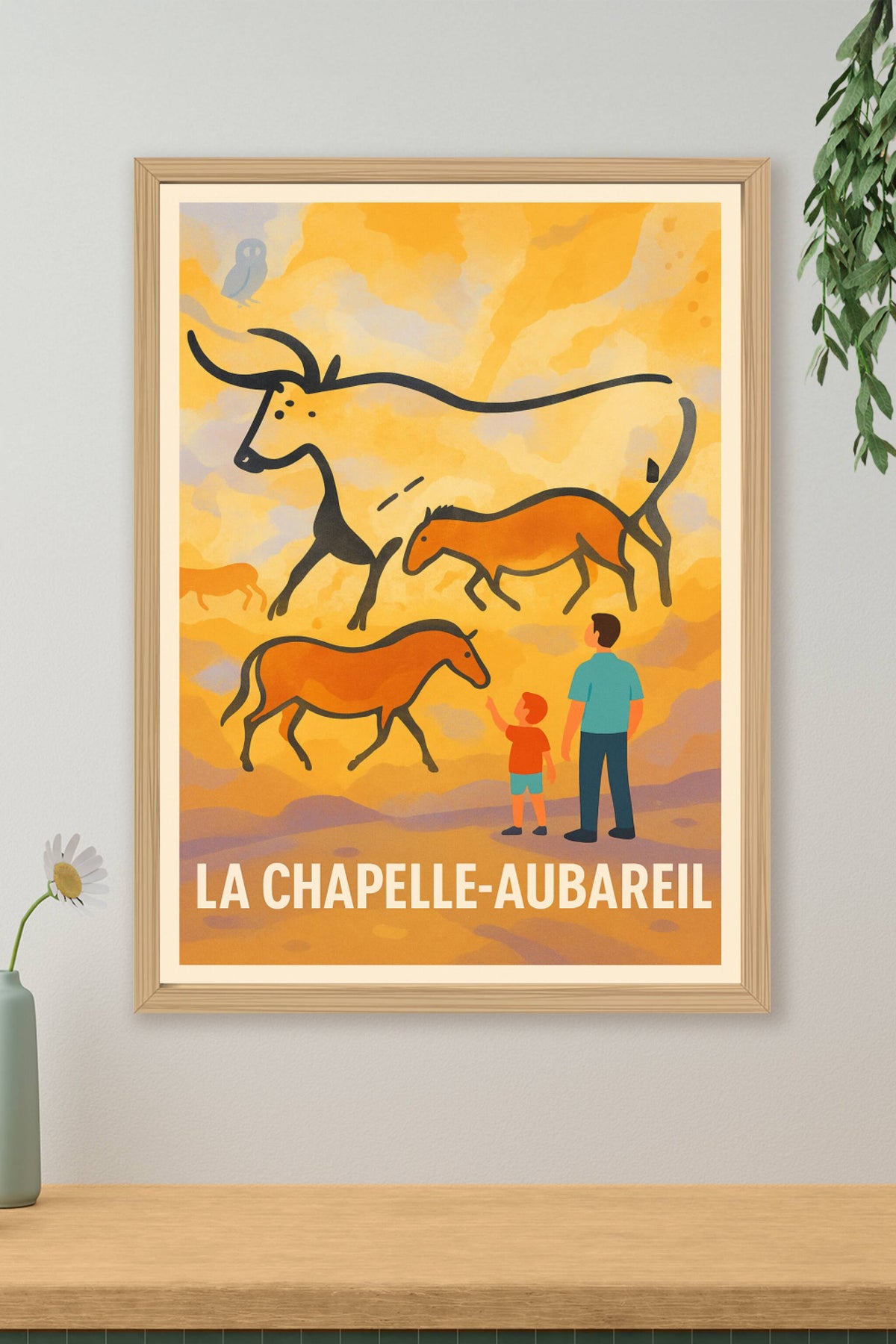 Affiche La Chapelle-Aubareil — Voyage au cœur de l'art rupestre · poster d'art de La Chapelle-Aubareil