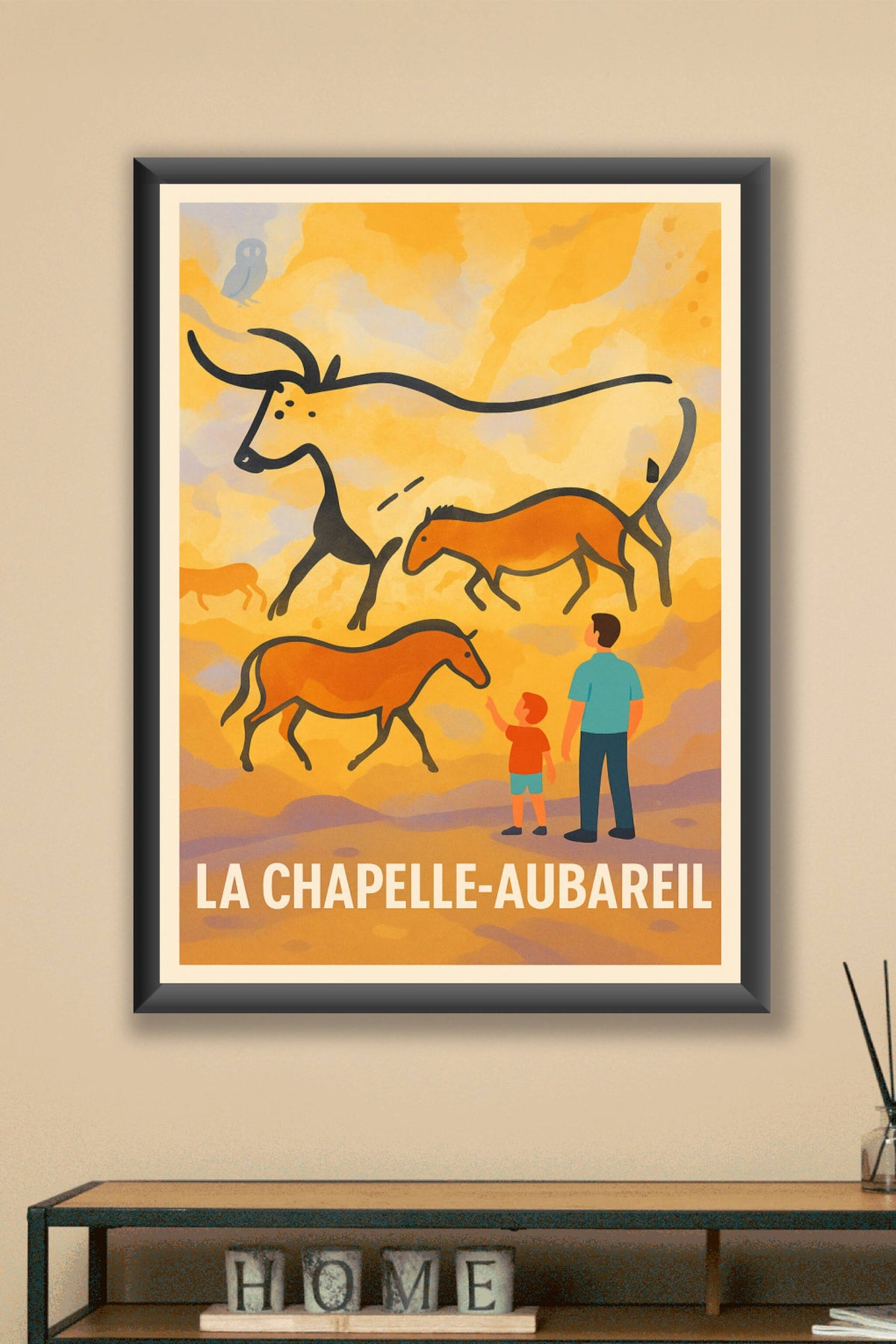 Affiche La Chapelle-Aubareil — Voyage au cœur de l'art rupestre · poster d'art de La Chapelle-Aubareil