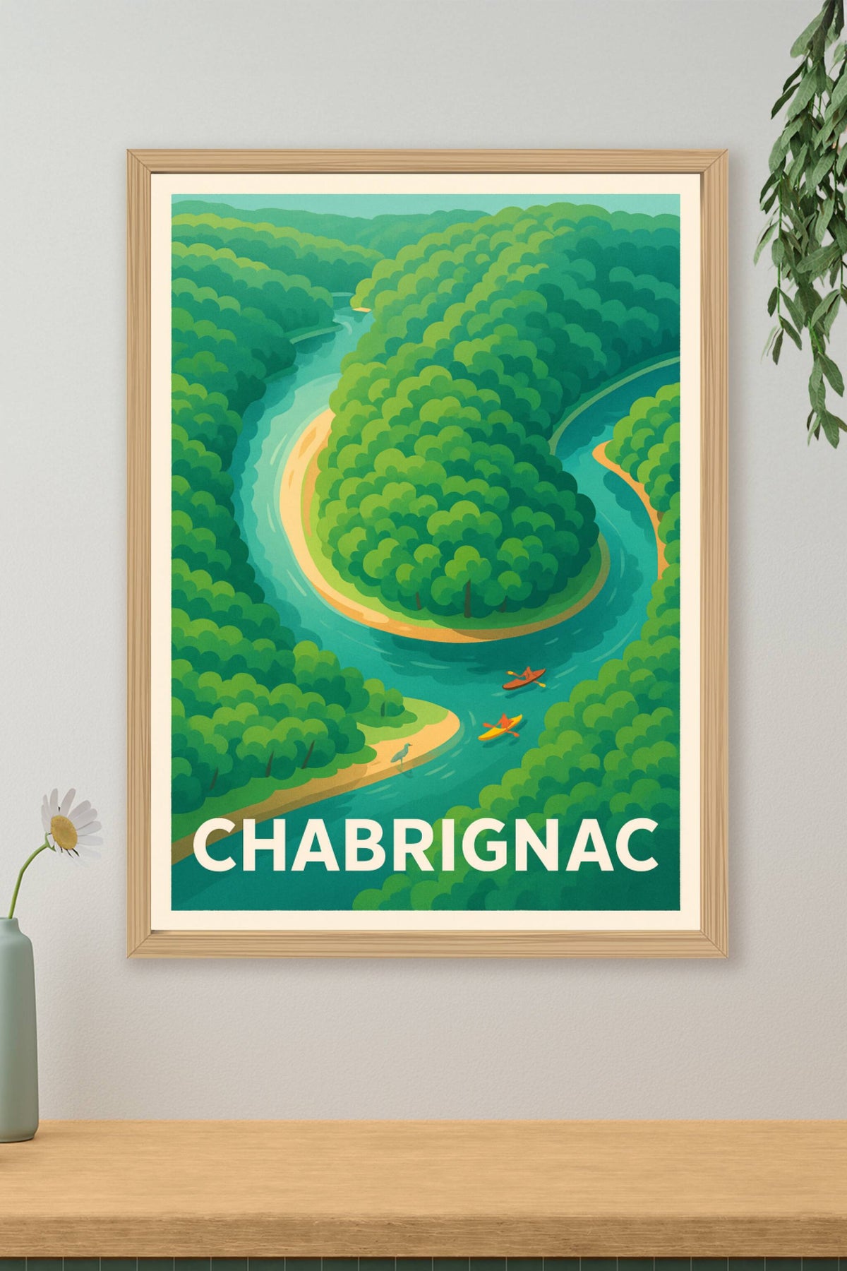 Affiche Chabrignac — Aventures paisibles au fil de l'eau · poster d'art de Chabrignac