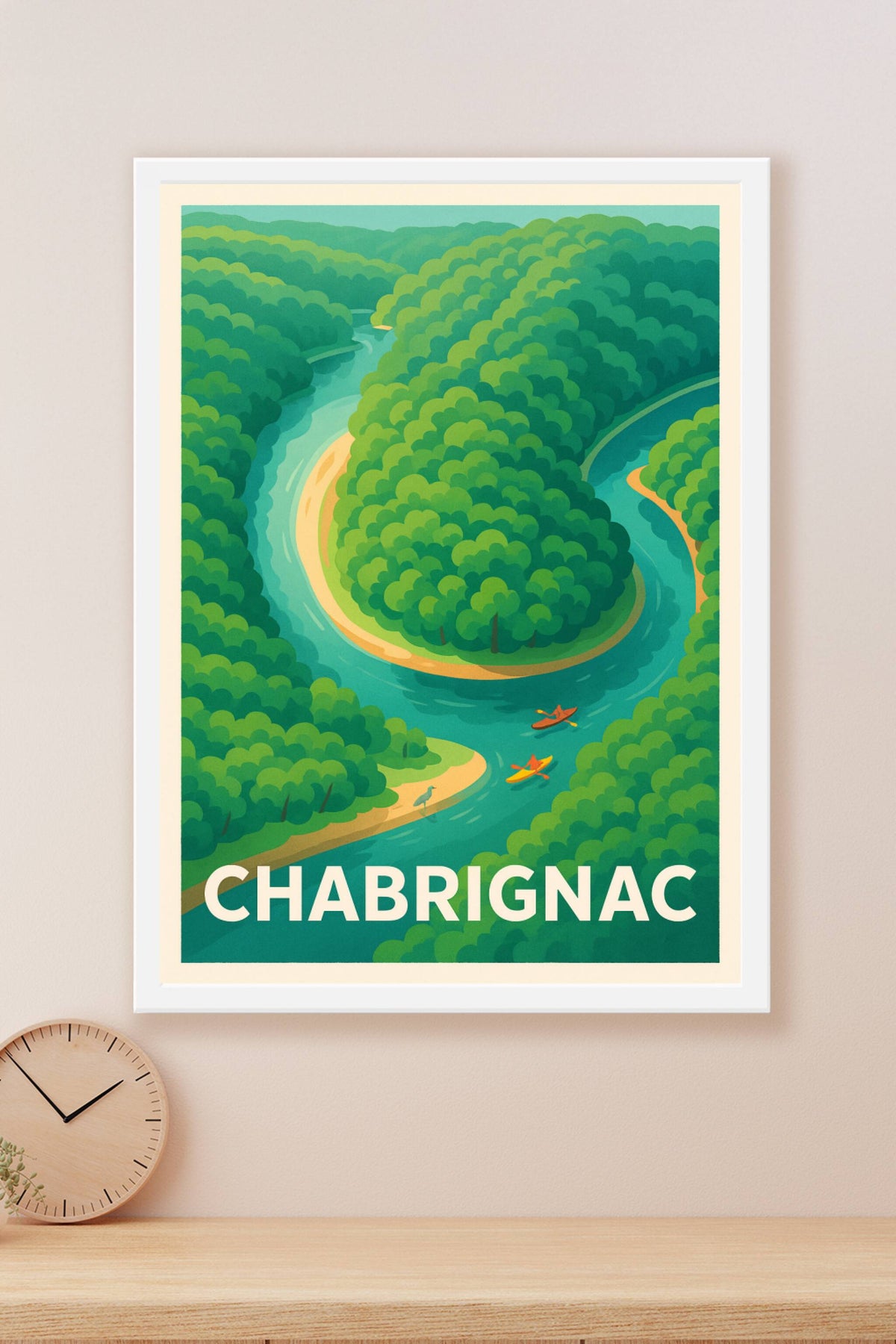 Affiche Chabrignac — Aventures paisibles au fil de l'eau · poster d'art de Chabrignac