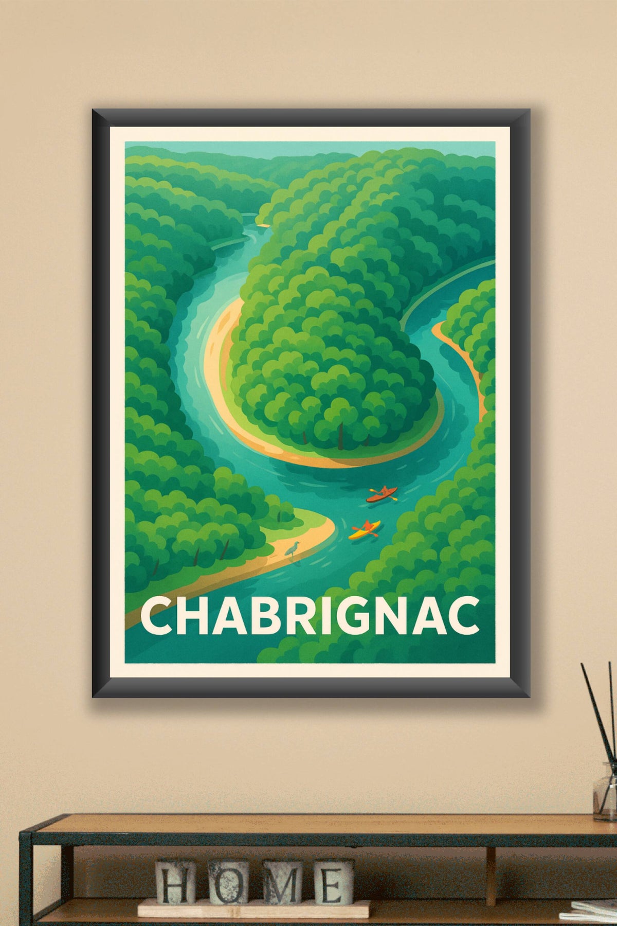 Affiche Chabrignac — Aventures paisibles au fil de l'eau · poster d'art de Chabrignac