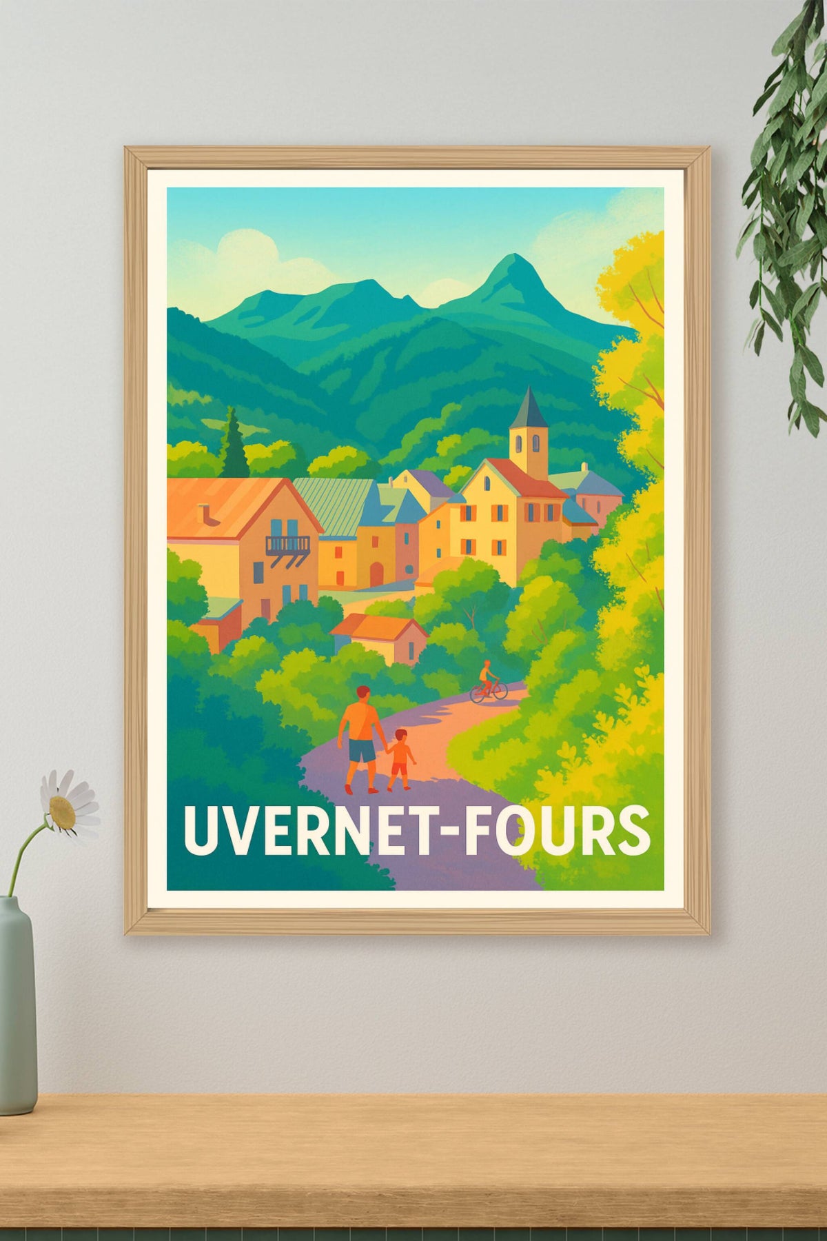 Affiche Uvernet-Fours — Havre de sérénité au pied des Alpes · poster d'art de Uvernet-Fours